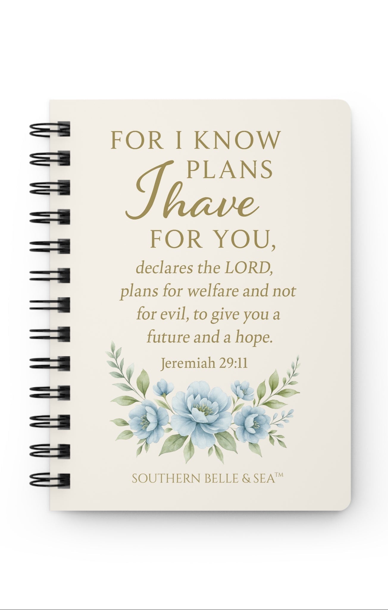 Jeremiah 29:11 Spiral Bound Journal — Floral Faith Notebook | Southern Belle & Sea™ - Southern Belle & Sea