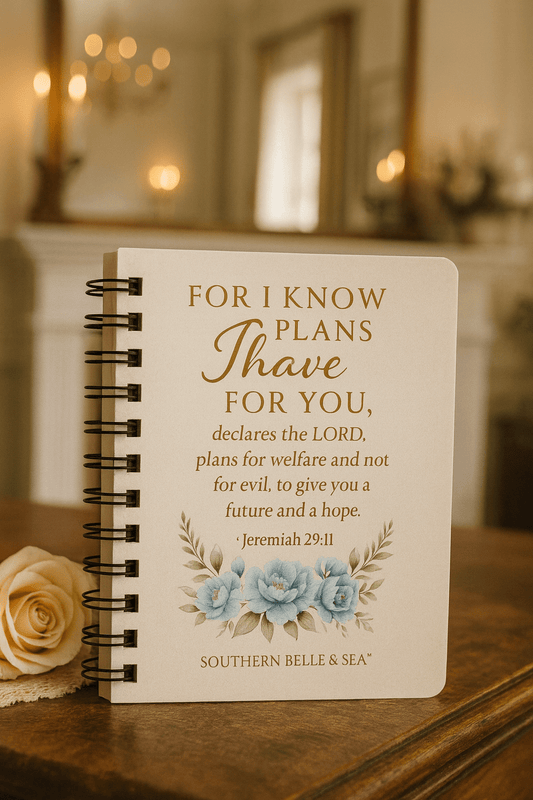 Jeremiah 29:11 Spiral Bound Journal — Floral Faith Notebook | Southern Belle & Sea™ - Southern Belle & Sea