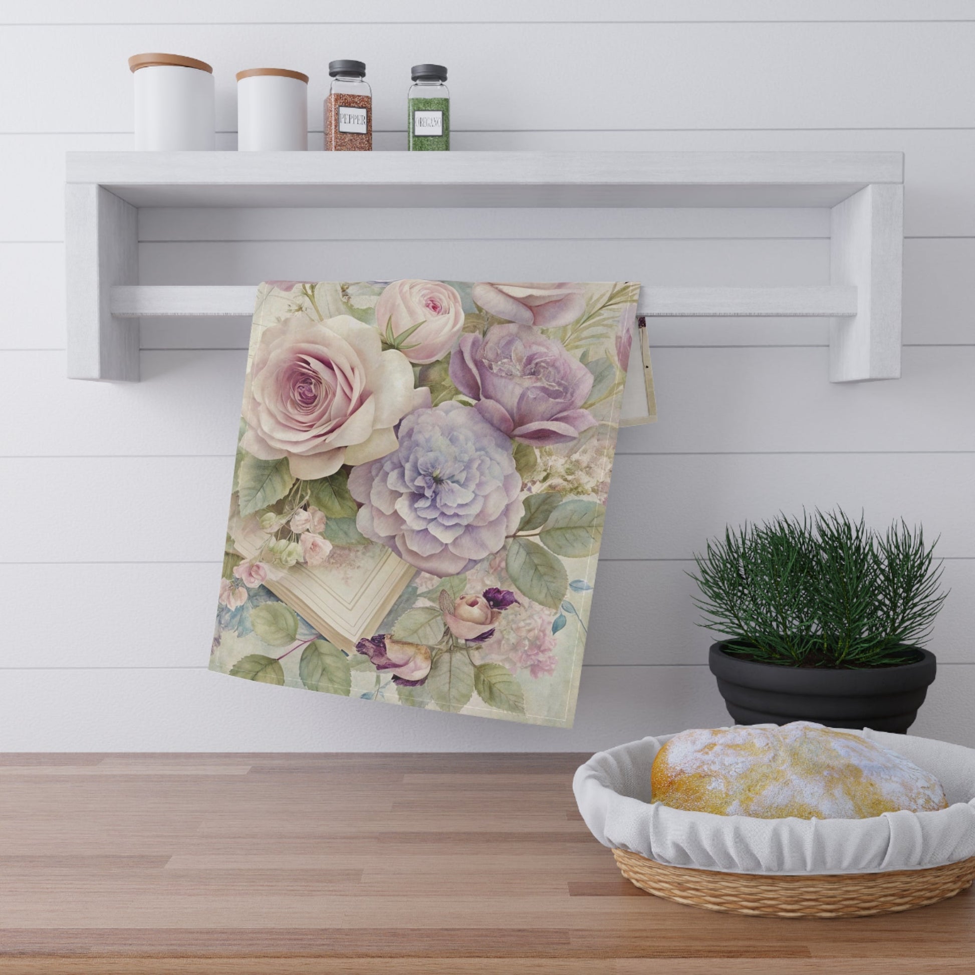 Lavender Rose Tea Towel — Southern Summer Roses | Southern Belle & Sea - Southern Belle & Sea