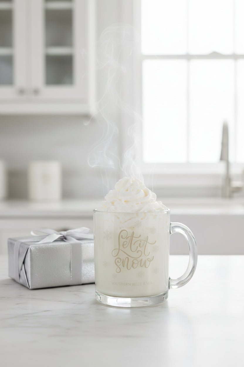 “Let It Snow” Clear Glass Mug | Southern Belle & Sea™ - Southern Belle & Sea