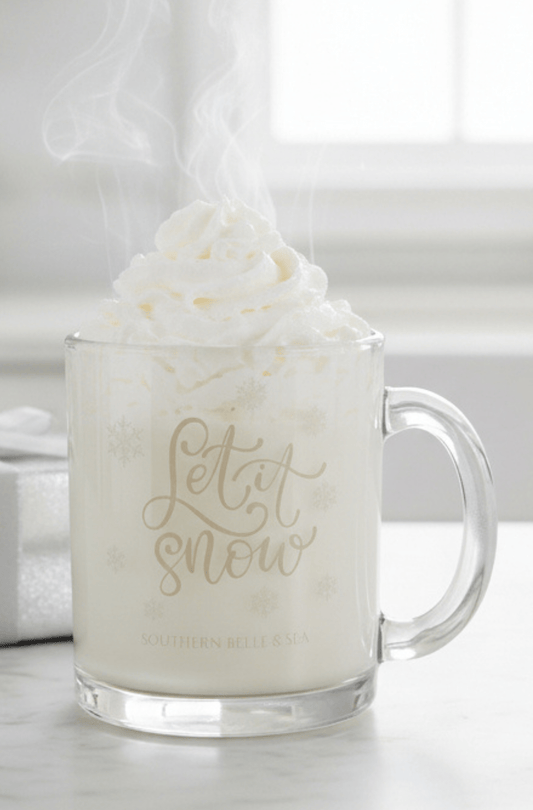 “Let It Snow” Clear Glass Mug | Southern Belle & Sea™ - Southern Belle & Sea