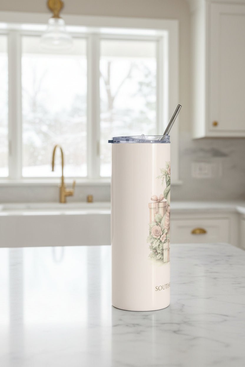 “Let It Snow” — Snowman Family 20oz Stainless Steel Tumbler | Southern Belle & Sea™ - Southern Belle & Sea