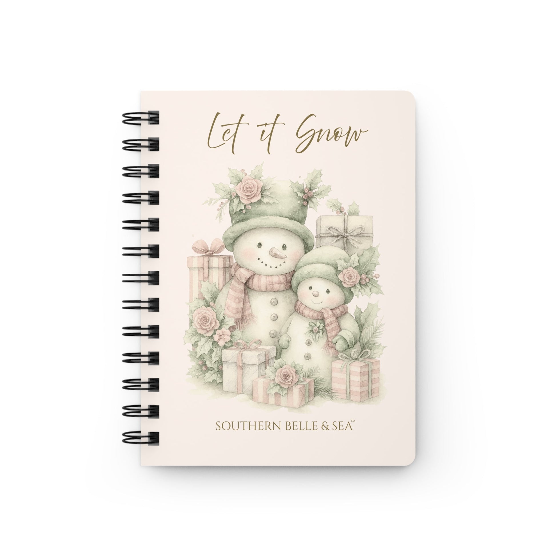 “LET IT SNOW” — Snowman Family Christmas Journal (Spiral) | Cozy Winter Notebook | Southern Belle & Sea™ - Southern Belle & Sea