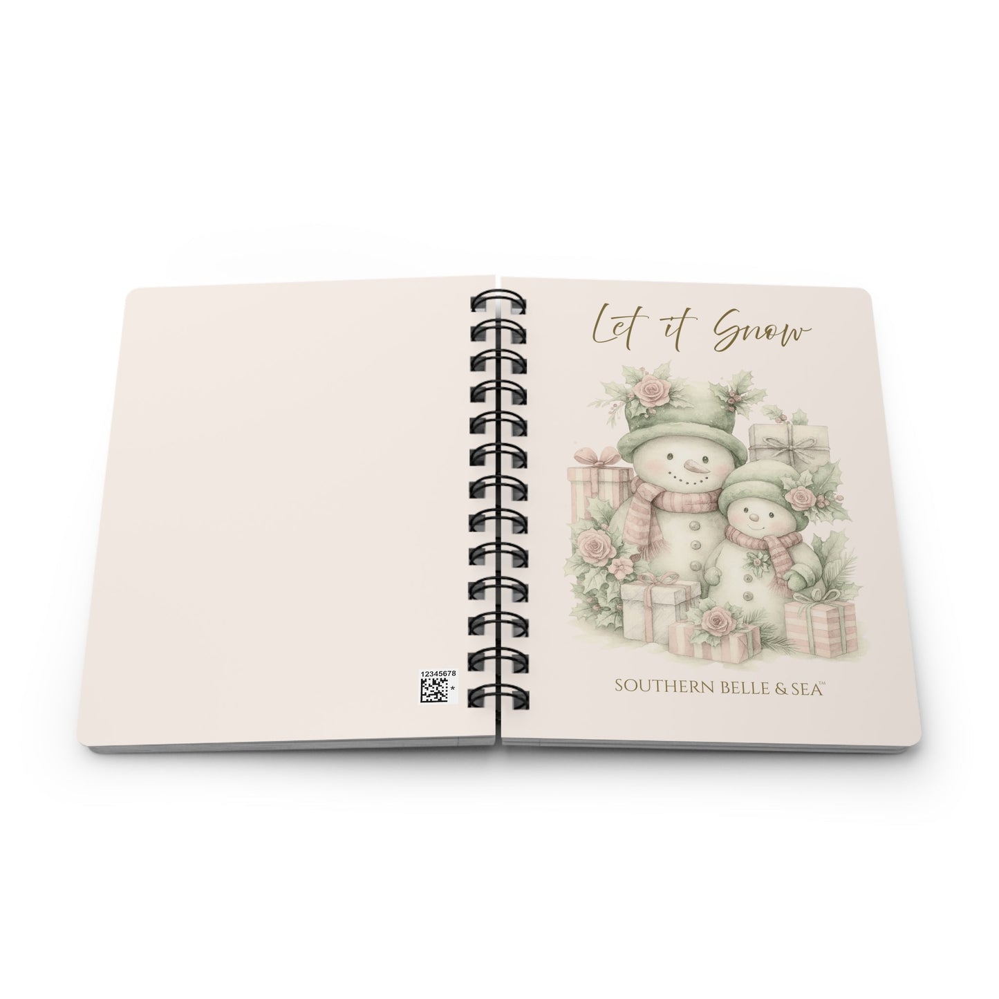 “LET IT SNOW” — Snowman Family Christmas Journal (Spiral) | Cozy Winter Notebook | Southern Belle & Sea™ - Southern Belle & Sea