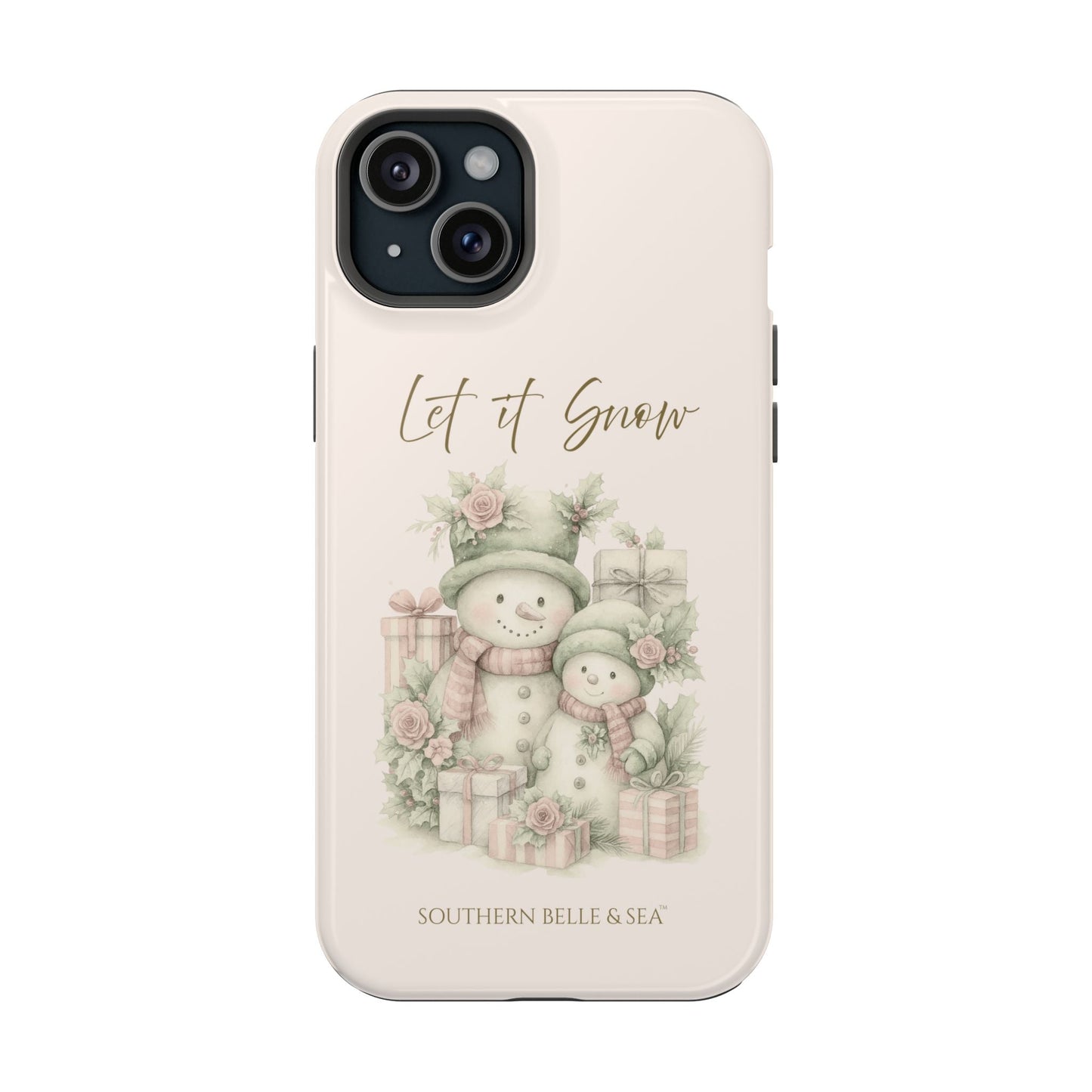 "LET IT SNOW” — Snowman Family Magnetic Tough Case | MagSafe® Compatible | Southern Belle & Sea™ - Southern Belle & Sea