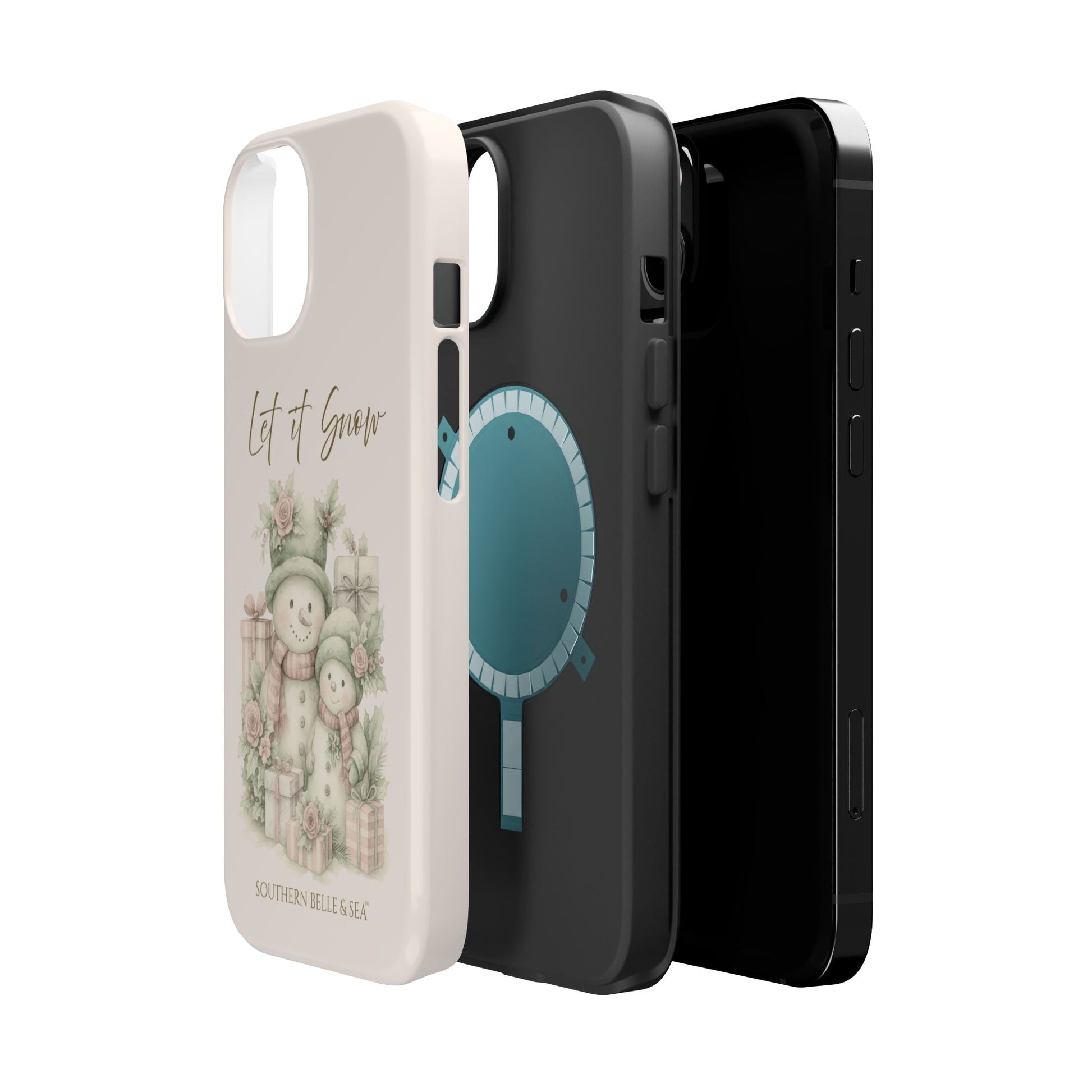 "LET IT SNOW” — Snowman Family Magnetic Tough Case | MagSafe® Compatible | Southern Belle & Sea™ - Southern Belle & Sea
