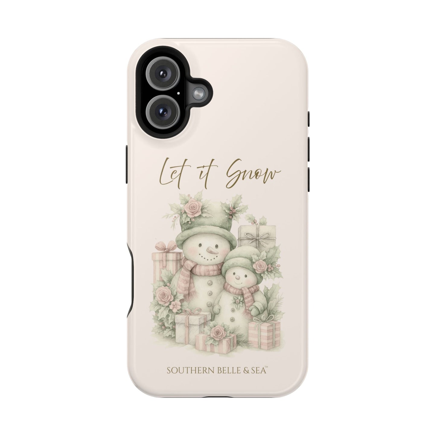 "LET IT SNOW” — Snowman Family Magnetic Tough Case | MagSafe® Compatible | Southern Belle & Sea™ - Southern Belle & Sea