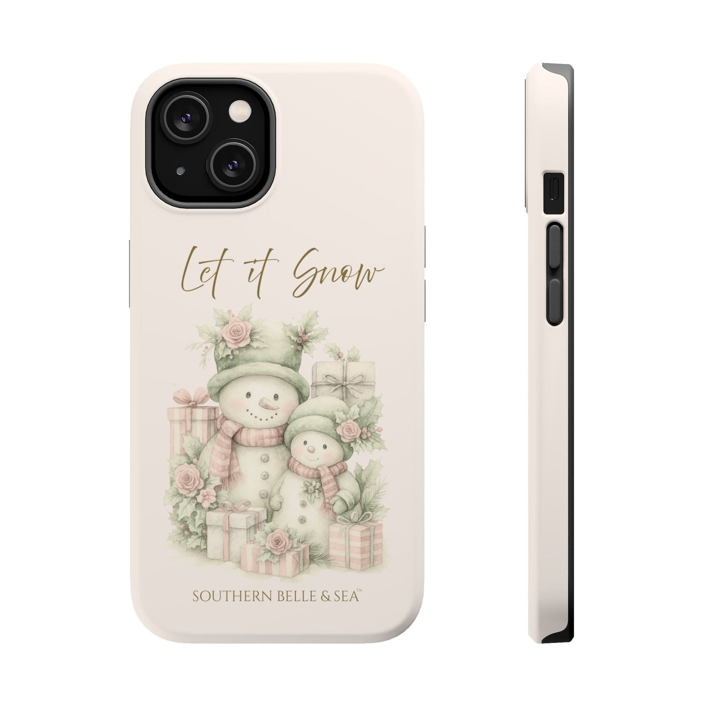 "LET IT SNOW” — Snowman Family Magnetic Tough Case | MagSafe® Compatible | Southern Belle & Sea™ - Southern Belle & Sea