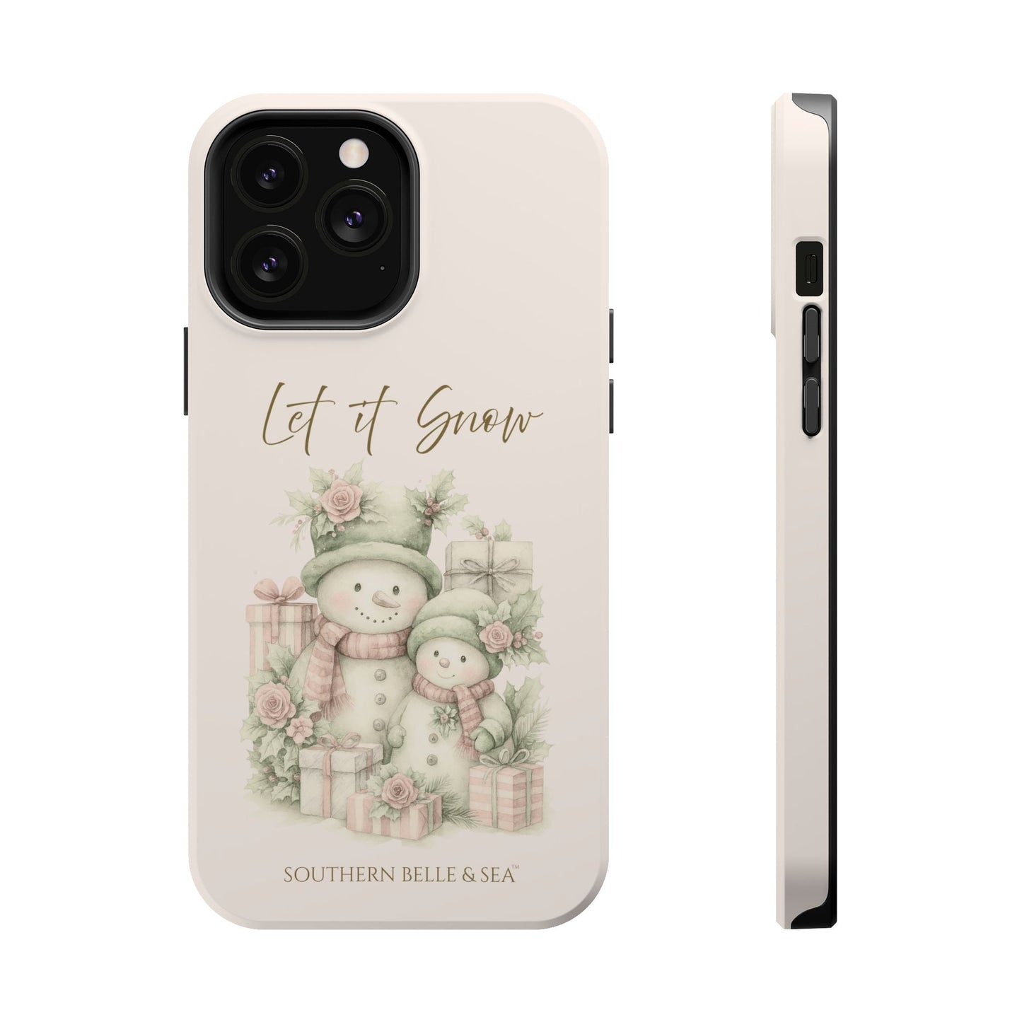 "LET IT SNOW” — Snowman Family Magnetic Tough Case | MagSafe® Compatible | Southern Belle & Sea™ - Southern Belle & Sea