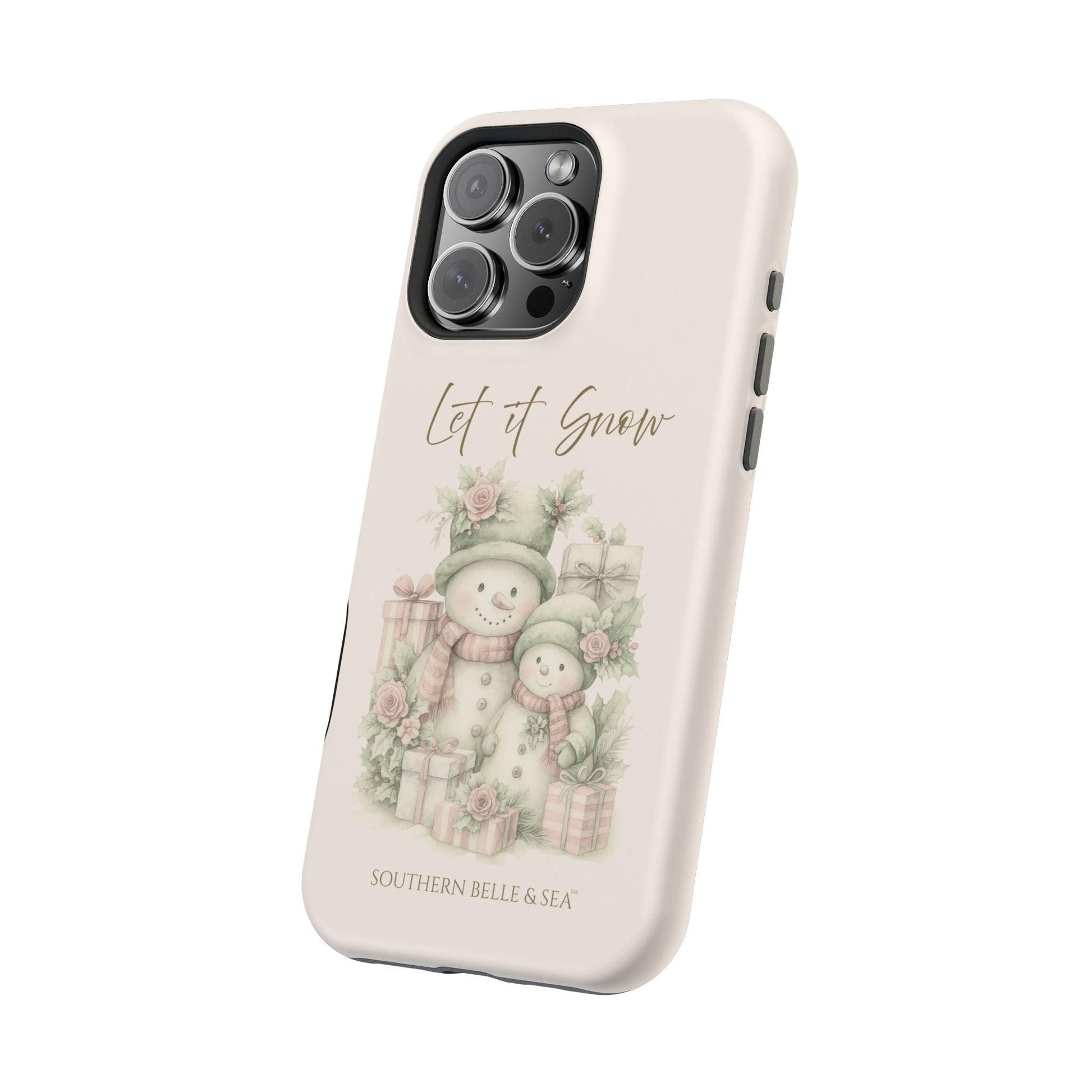 "LET IT SNOW” — Snowman Family Magnetic Tough Case | MagSafe® Compatible | Southern Belle & Sea™ - Southern Belle & Sea