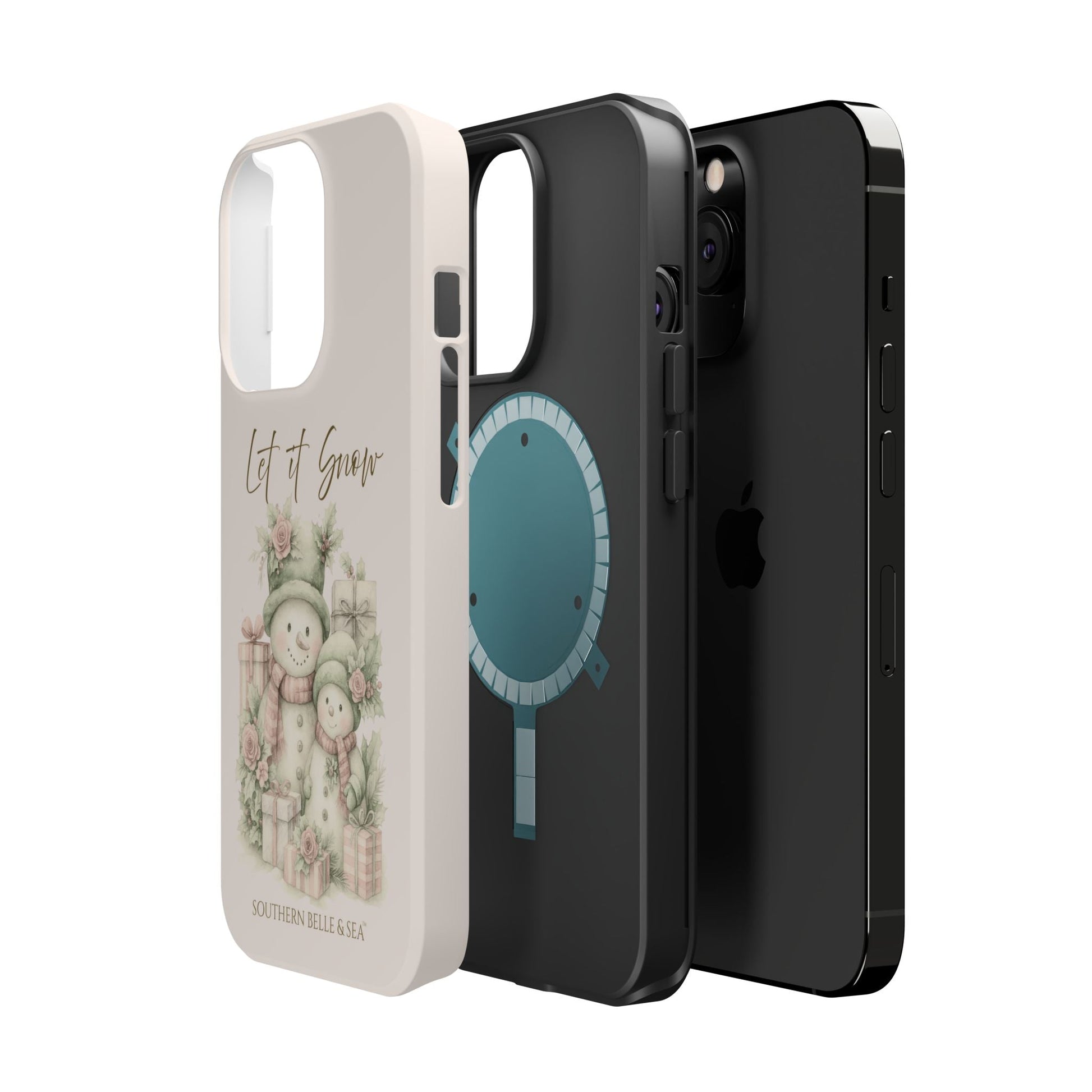 "LET IT SNOW” — Snowman Family Magnetic Tough Case | MagSafe® Compatible | Southern Belle & Sea™ - Southern Belle & Sea