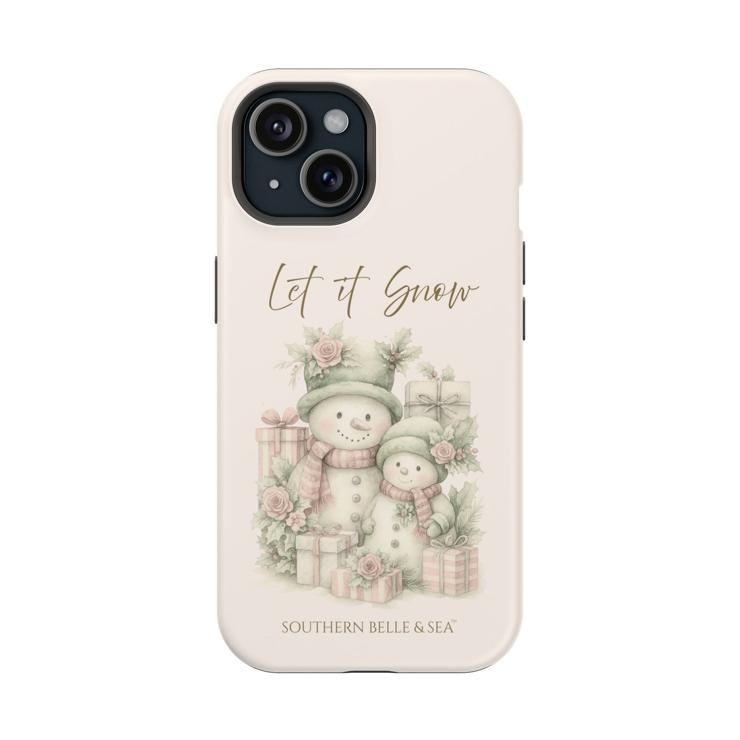 "LET IT SNOW” — Snowman Family Magnetic Tough Case | MagSafe® Compatible | Southern Belle & Sea™ - Southern Belle & Sea