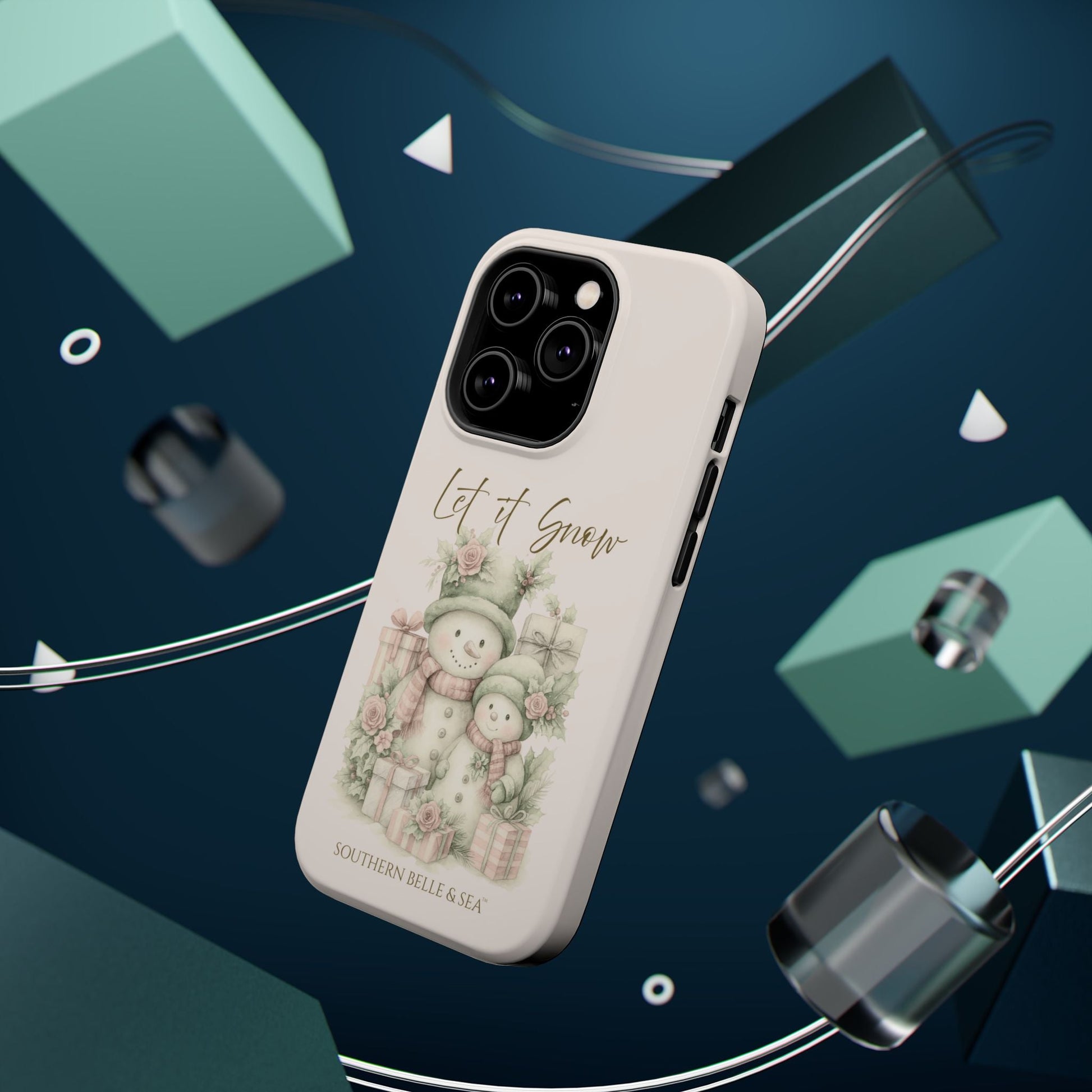 "LET IT SNOW” — Snowman Family Magnetic Tough Case | MagSafe® Compatible | Southern Belle & Sea™ - Southern Belle & Sea