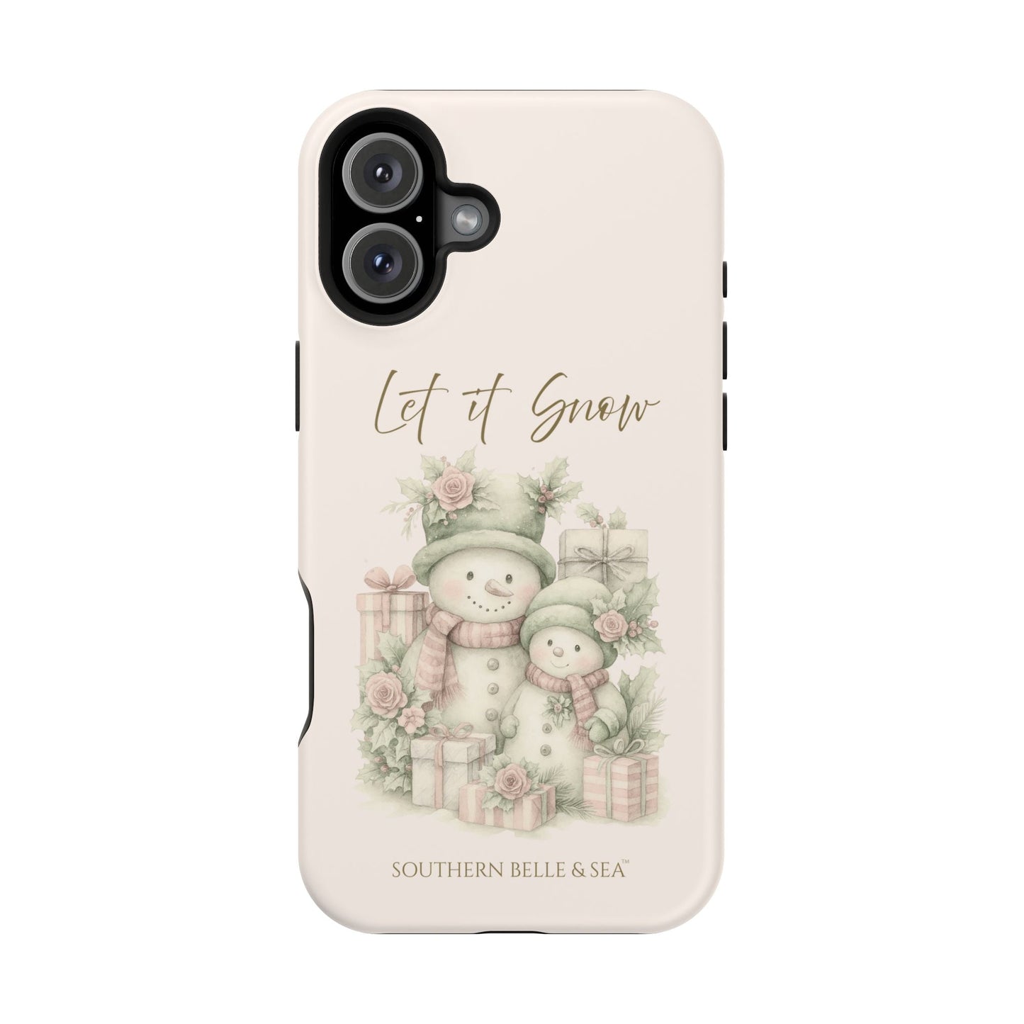 "LET IT SNOW” — Snowman Family Magnetic Tough Case | MagSafe® Compatible | Southern Belle & Sea™ - Southern Belle & Sea