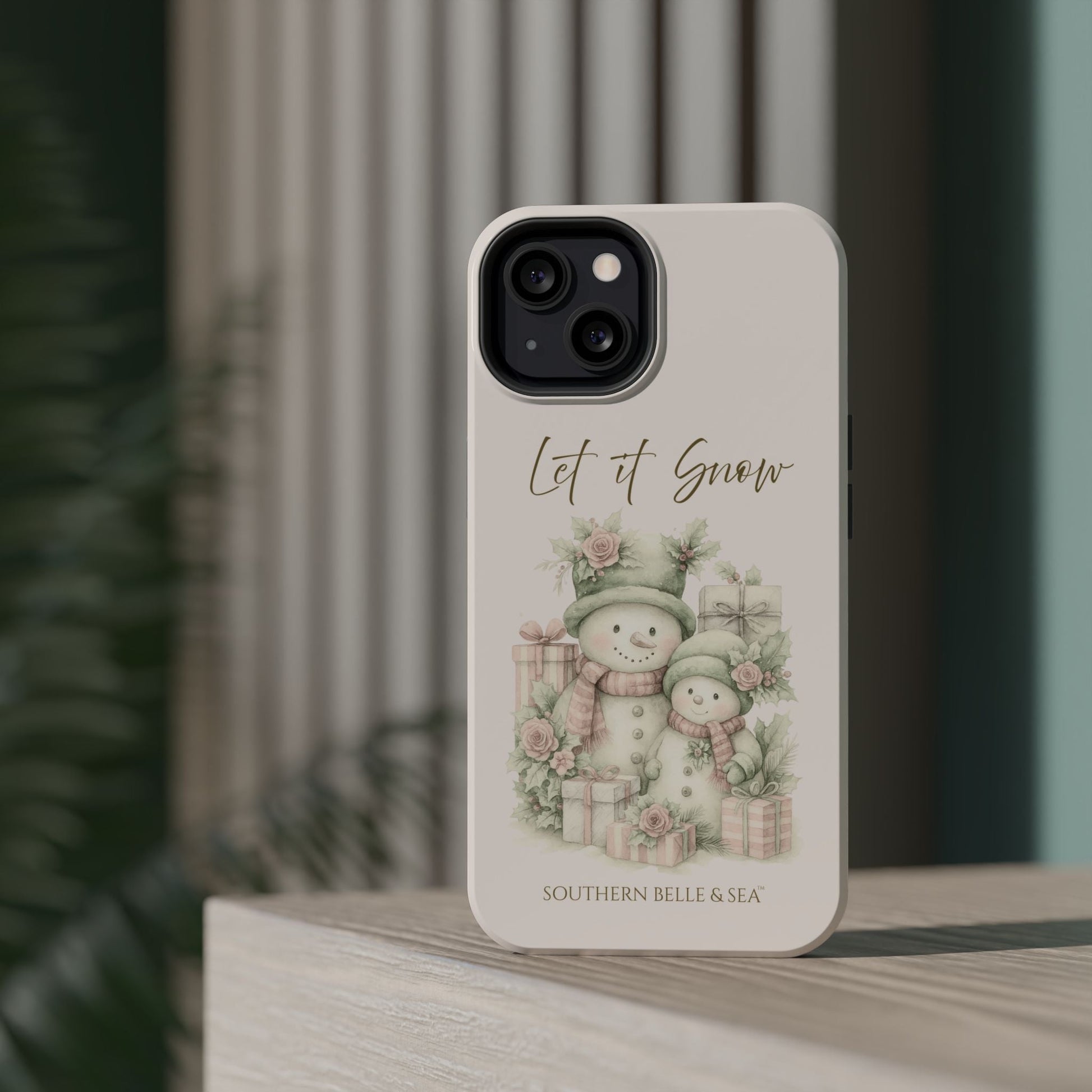 "LET IT SNOW” — Snowman Family Magnetic Tough Case | MagSafe® Compatible | Southern Belle & Sea™ - Southern Belle & Sea