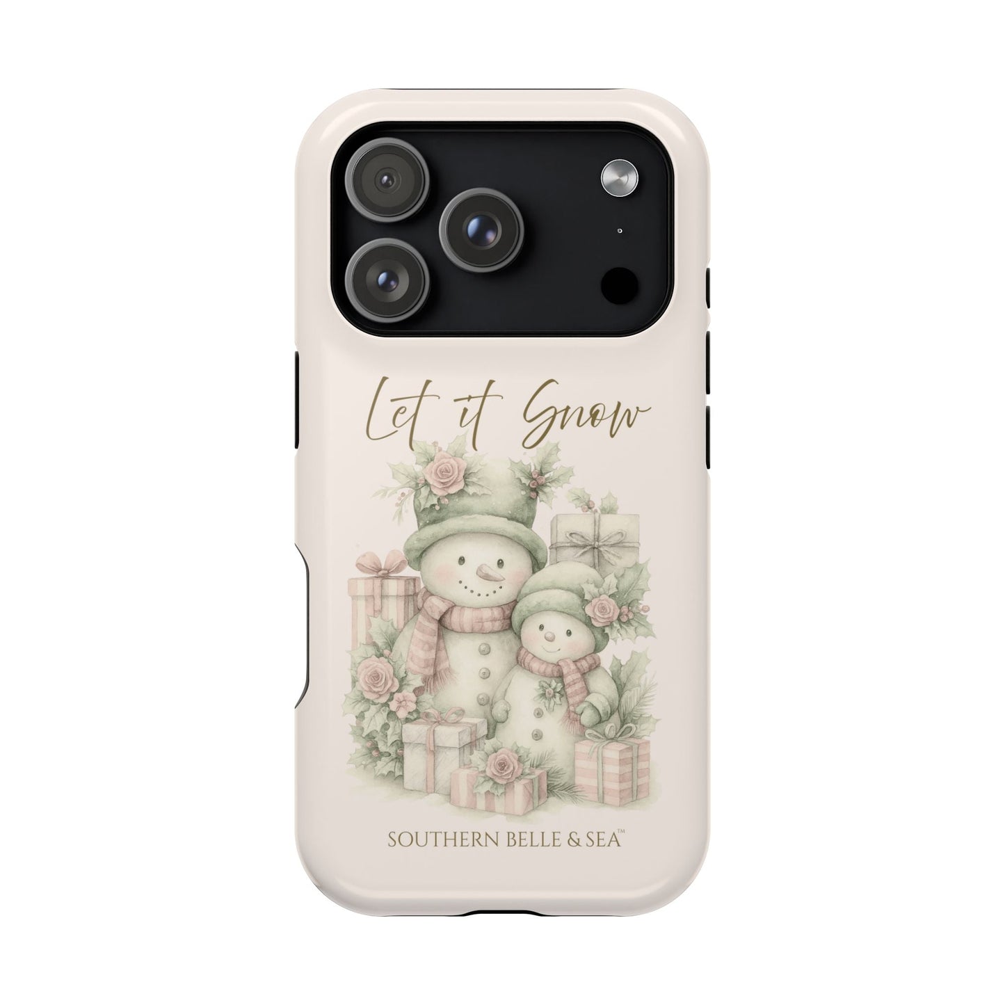 "LET IT SNOW” — Snowman Family Magnetic Tough Case | MagSafe® Compatible | Southern Belle & Sea™ - Southern Belle & Sea