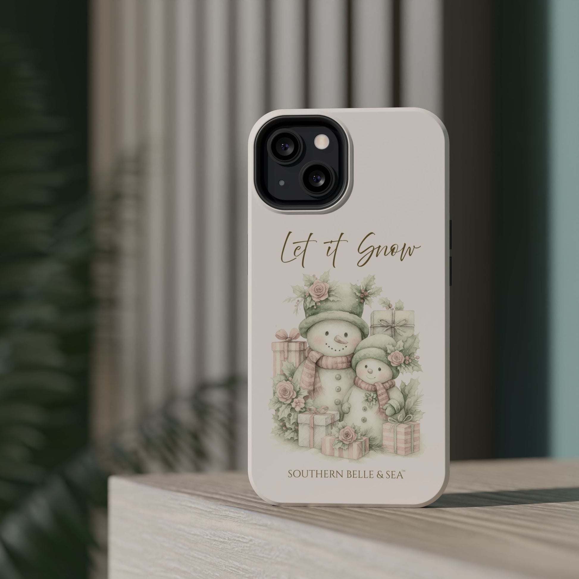"LET IT SNOW” — Snowman Family Magnetic Tough Case | MagSafe® Compatible | Southern Belle & Sea™ - Southern Belle & Sea
