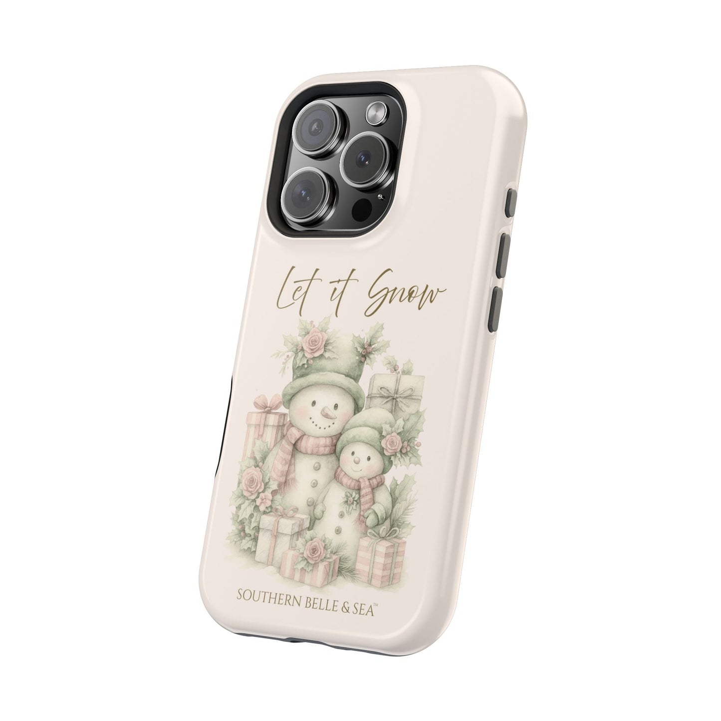 "LET IT SNOW” — Snowman Family Magnetic Tough Case | MagSafe® Compatible | Southern Belle & Sea™ - Southern Belle & Sea