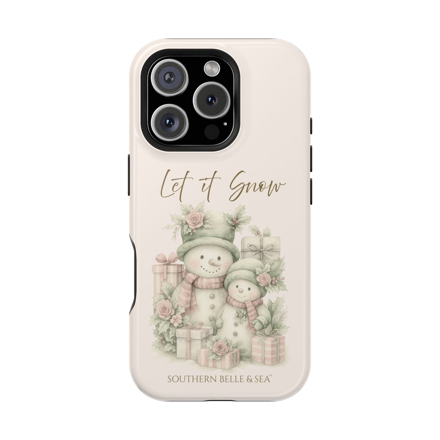 "LET IT SNOW” — Snowman Family Magnetic Tough Case | MagSafe® Compatible | Southern Belle & Sea™ - Southern Belle & Sea