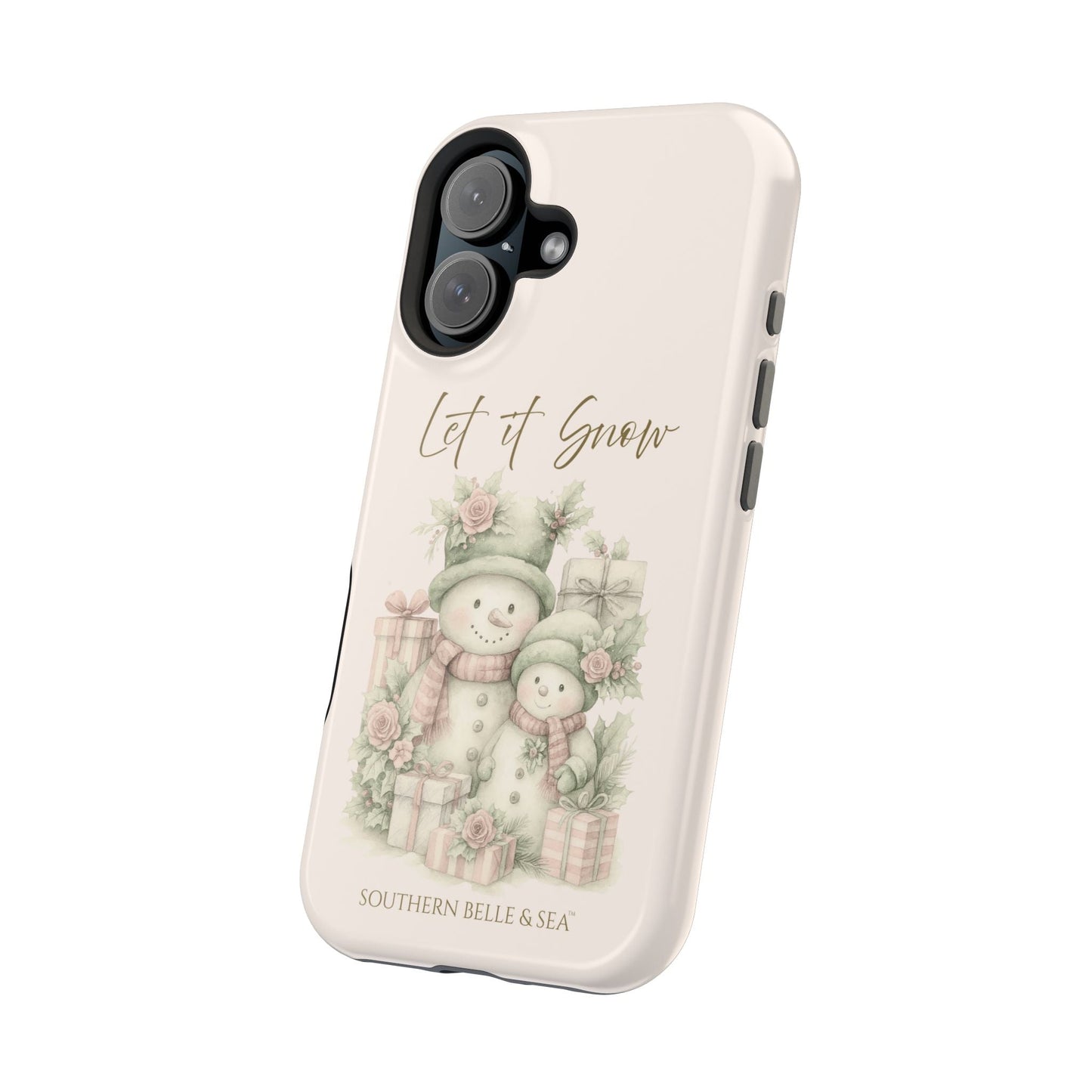 "LET IT SNOW” — Snowman Family Magnetic Tough Case | MagSafe® Compatible | Southern Belle & Sea™ - Southern Belle & Sea