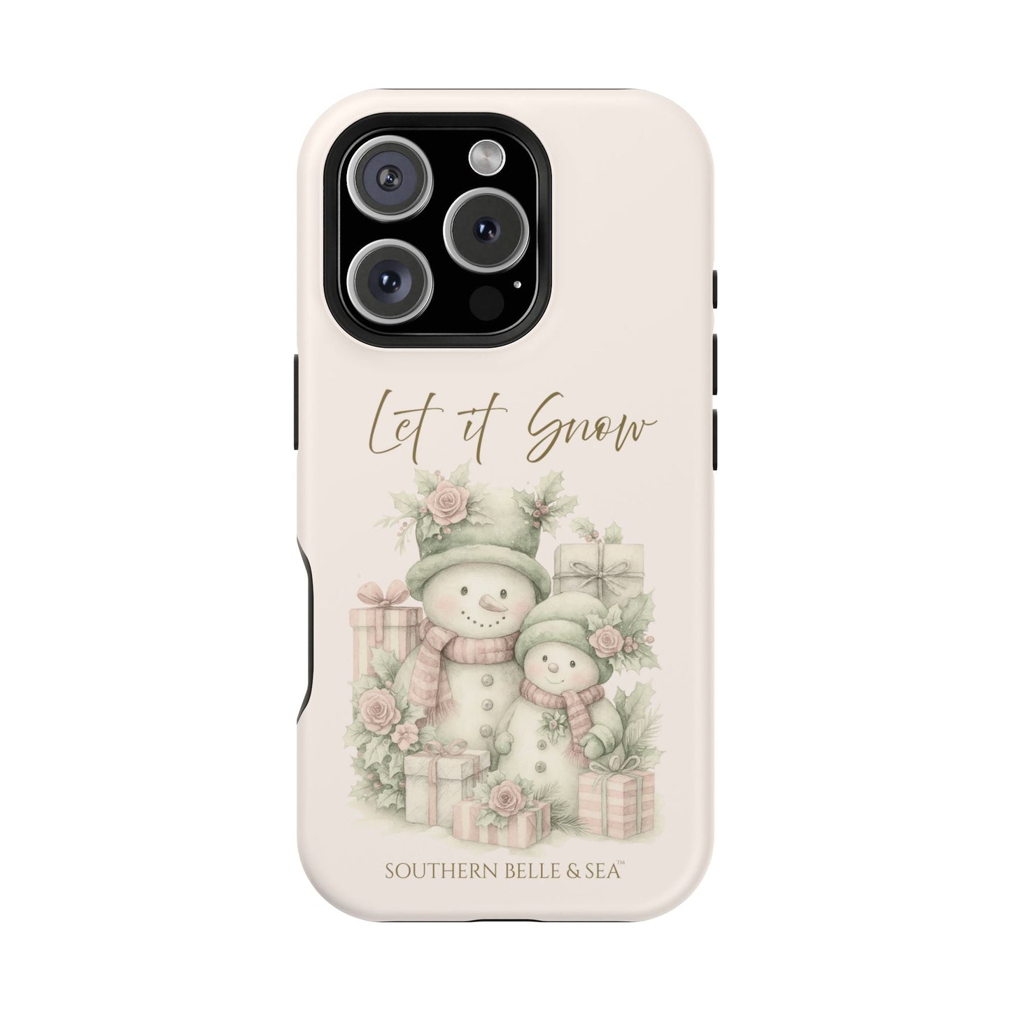 "LET IT SNOW” — Snowman Family Magnetic Tough Case | MagSafe® Compatible | Southern Belle & Sea™ - Southern Belle & Sea