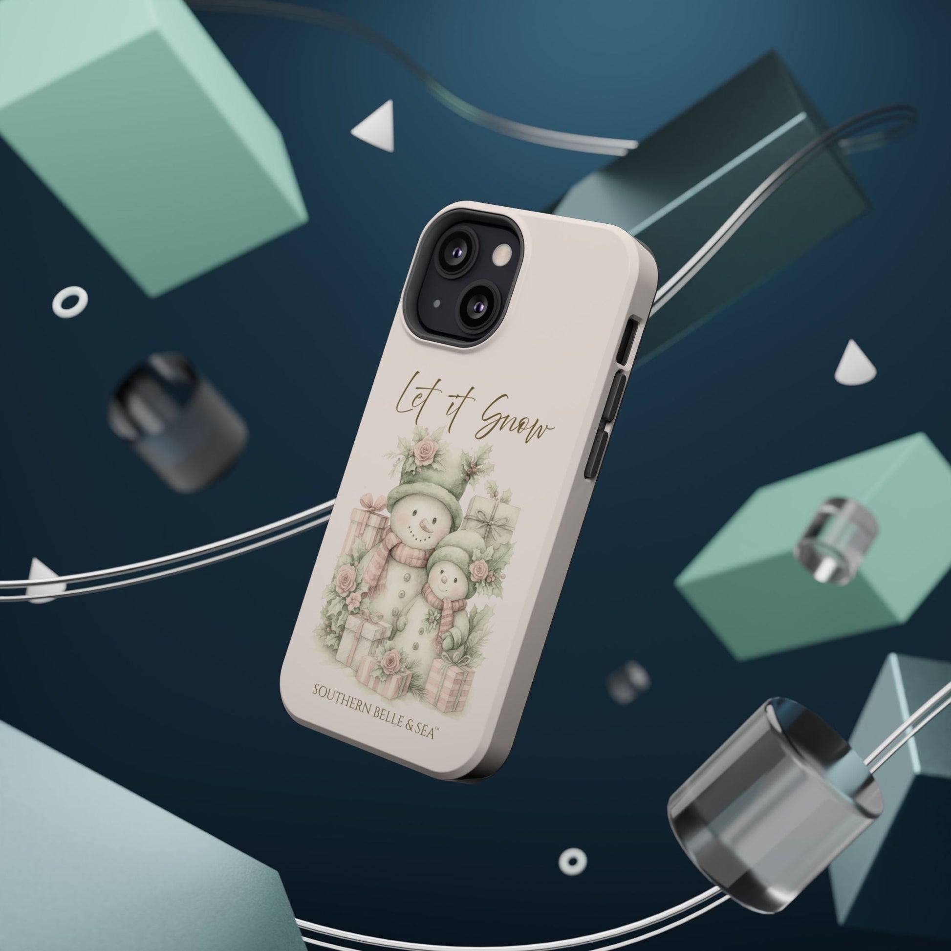 "LET IT SNOW” — Snowman Family Magnetic Tough Case | MagSafe® Compatible | Southern Belle & Sea™ - Southern Belle & Sea