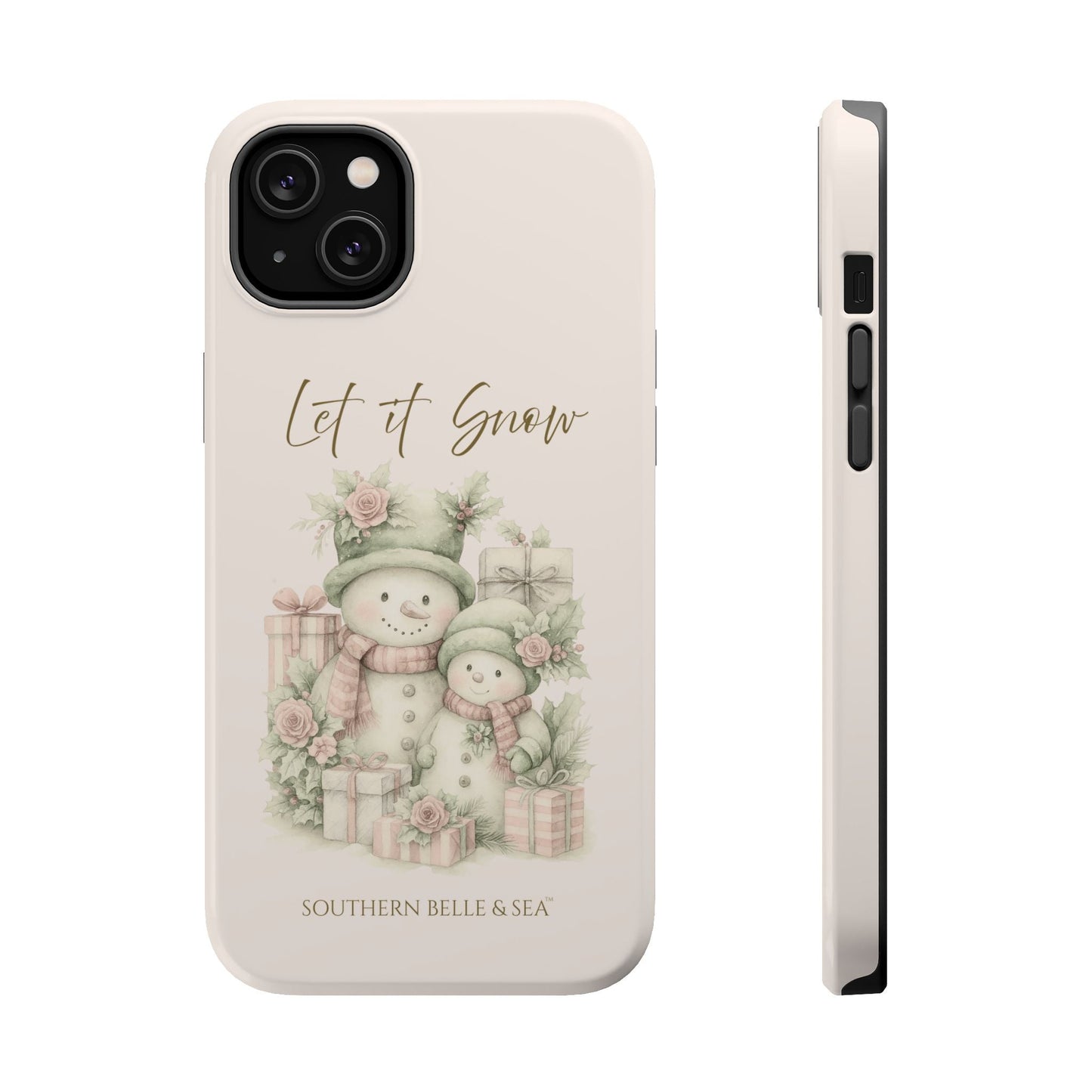 "LET IT SNOW” — Snowman Family Magnetic Tough Case | MagSafe® Compatible | Southern Belle & Sea™ - Southern Belle & Sea