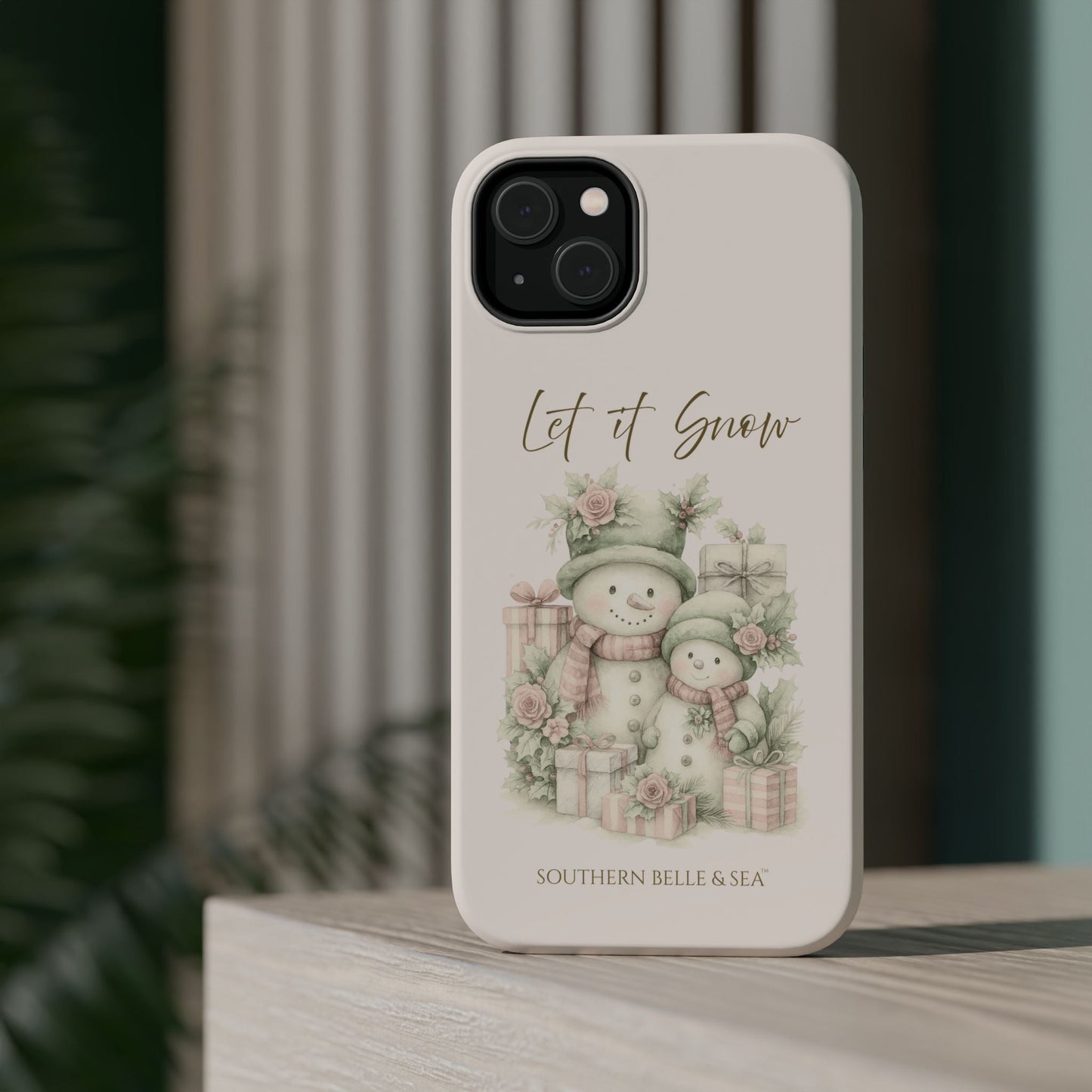 "LET IT SNOW” — Snowman Family Magnetic Tough Case | MagSafe® Compatible | Southern Belle & Sea™ - Southern Belle & Sea
