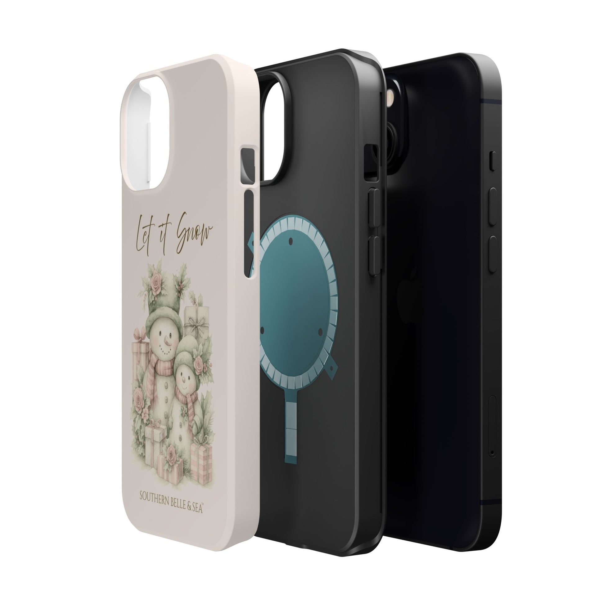 "LET IT SNOW” — Snowman Family Magnetic Tough Case | MagSafe® Compatible | Southern Belle & Sea™ - Southern Belle & Sea