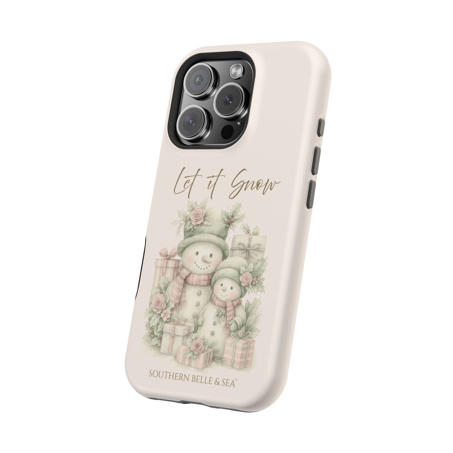 "LET IT SNOW” — Snowman Family Magnetic Tough Case | MagSafe® Compatible | Southern Belle & Sea™ - Southern Belle & Sea