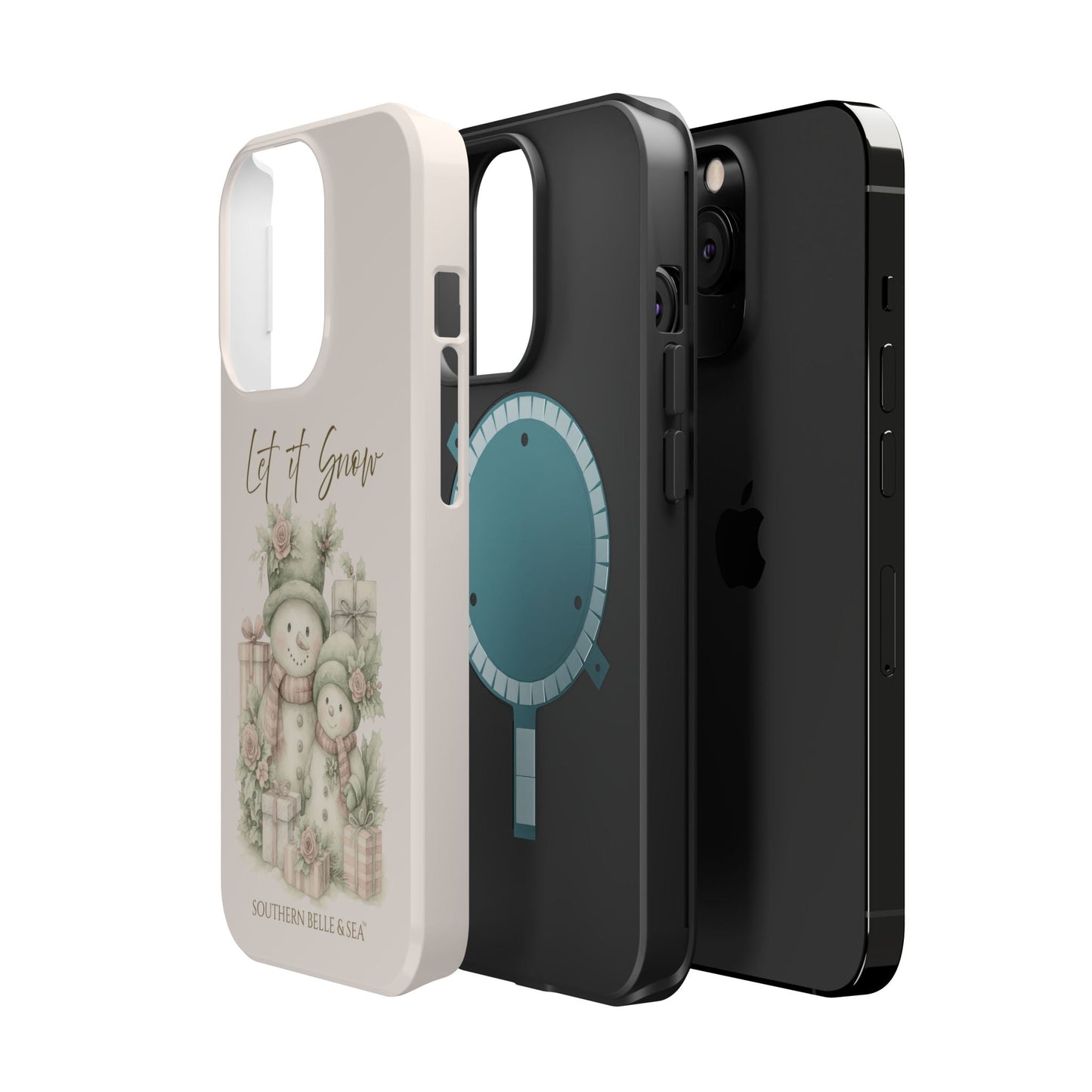 "LET IT SNOW” — Snowman Family Magnetic Tough Case | MagSafe® Compatible | Southern Belle & Sea™ - Southern Belle & Sea