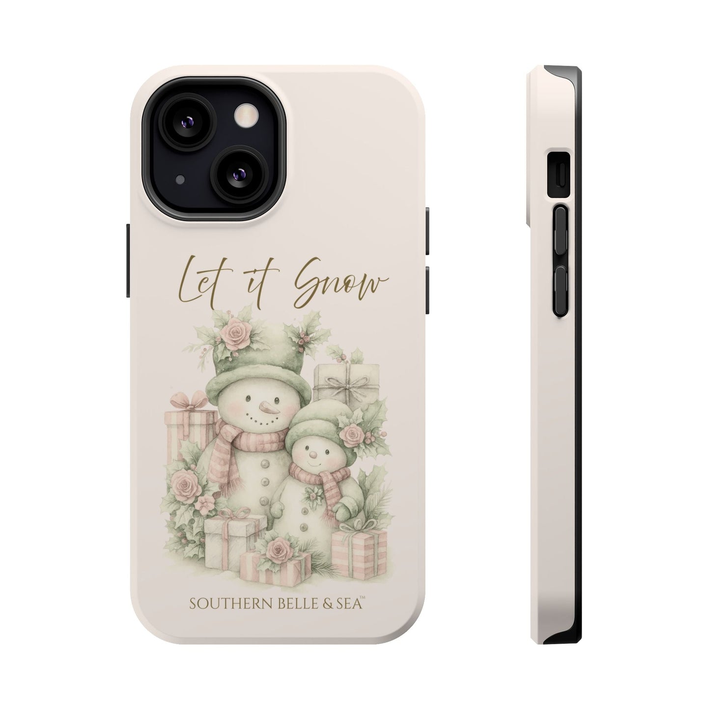 "LET IT SNOW” — Snowman Family Magnetic Tough Case | MagSafe® Compatible | Southern Belle & Sea™ - Southern Belle & Sea