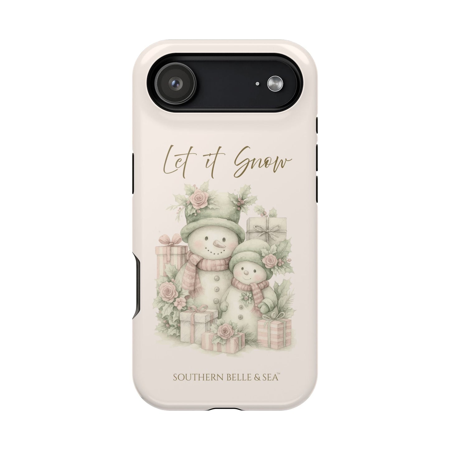 "LET IT SNOW” — Snowman Family Magnetic Tough Case | MagSafe® Compatible | Southern Belle & Sea™ - Southern Belle & Sea