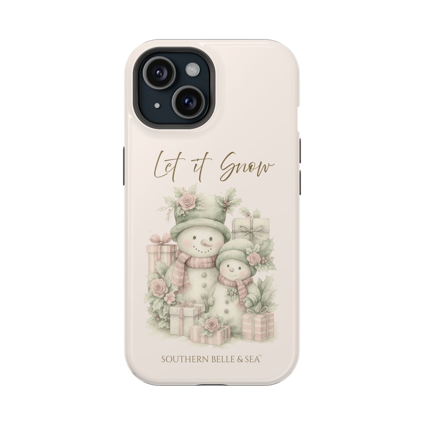 "LET IT SNOW” — Snowman Family Magnetic Tough Case | MagSafe® Compatible | Southern Belle & Sea™ - Southern Belle & Sea
