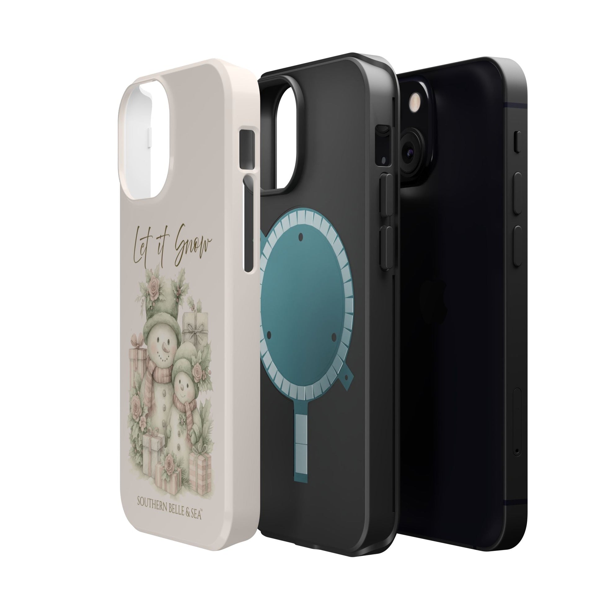 "LET IT SNOW” — Snowman Family Magnetic Tough Case | MagSafe® Compatible | Southern Belle & Sea™ - Southern Belle & Sea