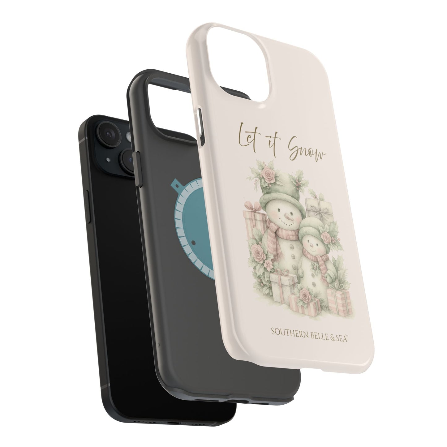 "LET IT SNOW” — Snowman Family Magnetic Tough Case | MagSafe® Compatible | Southern Belle & Sea™ - Southern Belle & Sea