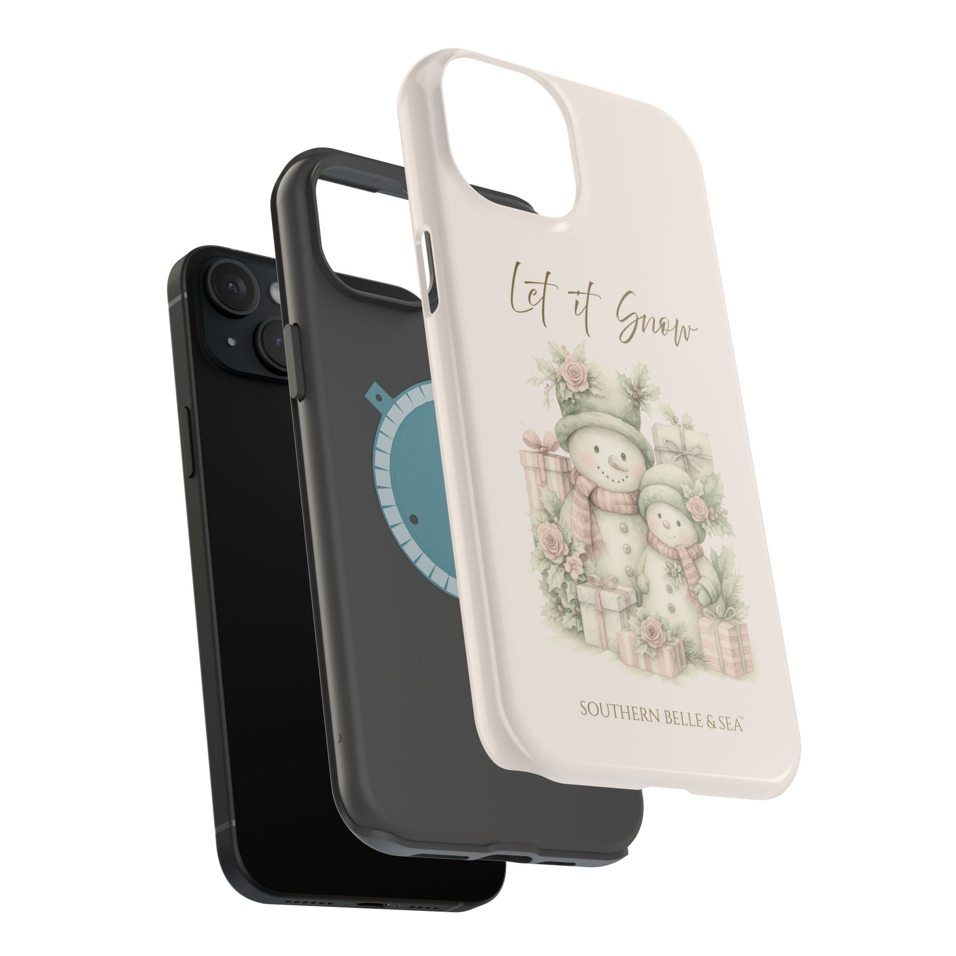 "LET IT SNOW” — Snowman Family Magnetic Tough Case | MagSafe® Compatible | Southern Belle & Sea™ - Southern Belle & Sea