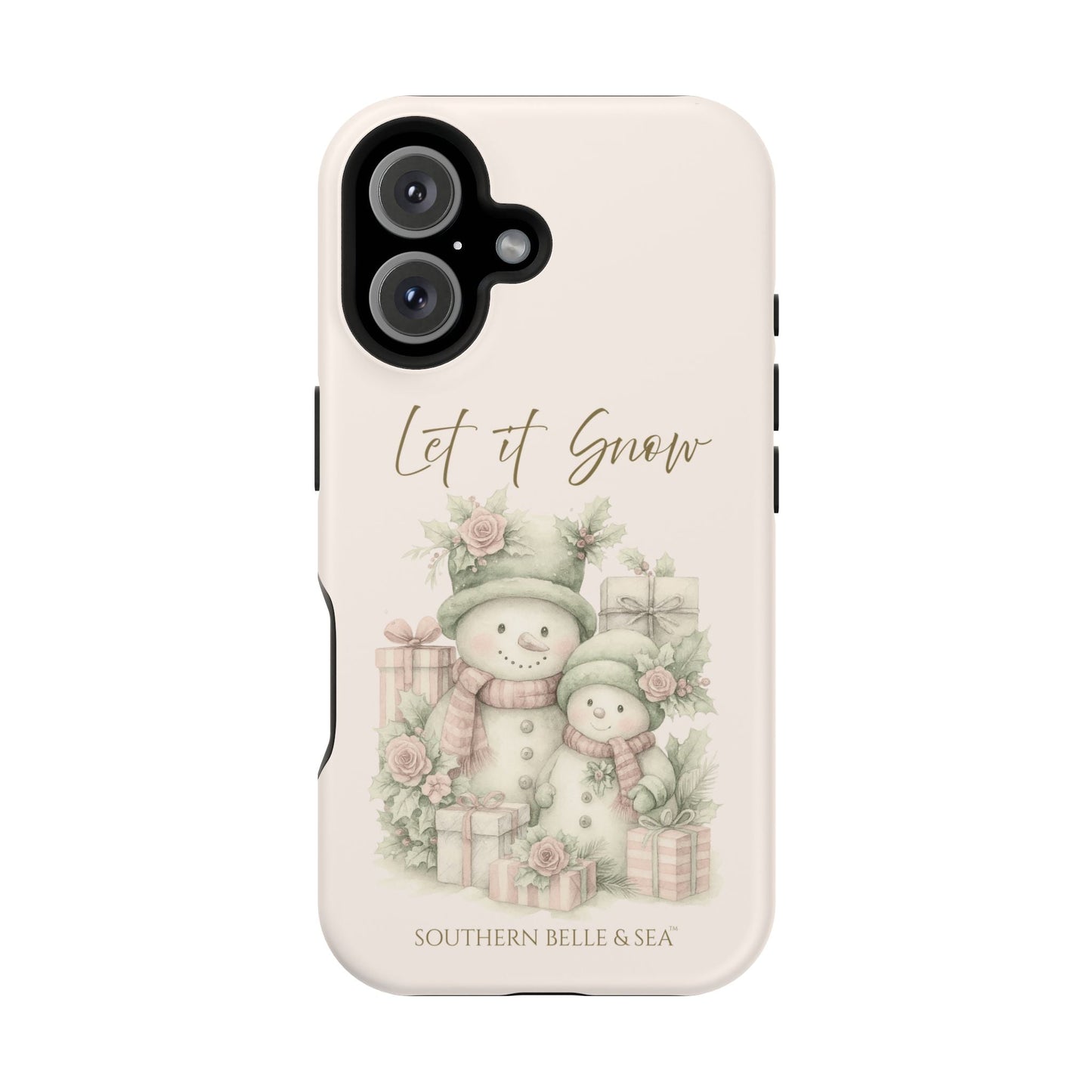 "LET IT SNOW” — Snowman Family Magnetic Tough Case | MagSafe® Compatible | Southern Belle & Sea™ - Southern Belle & Sea