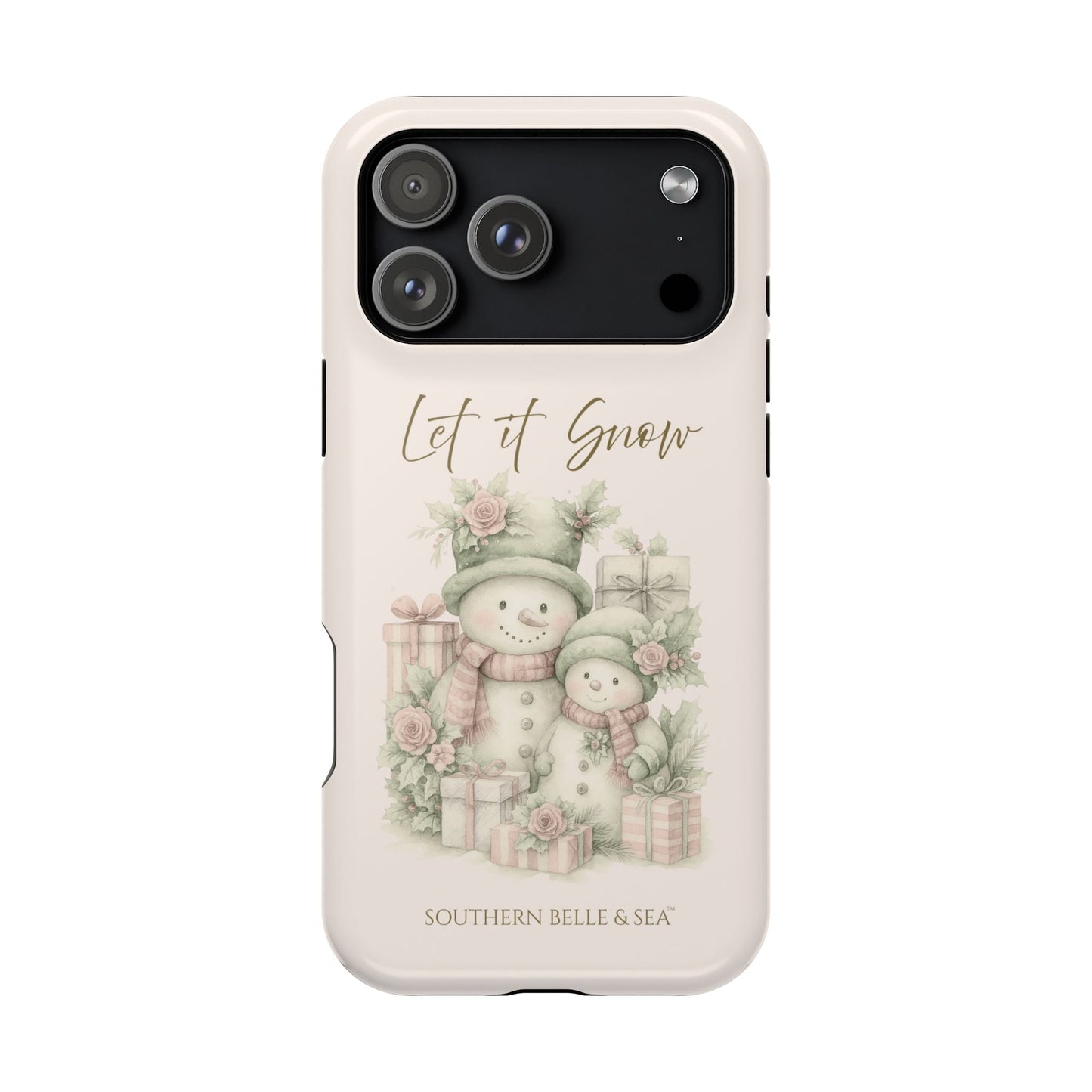 "LET IT SNOW” — Snowman Family Magnetic Tough Case | MagSafe® Compatible | Southern Belle & Sea™ - Southern Belle & Sea