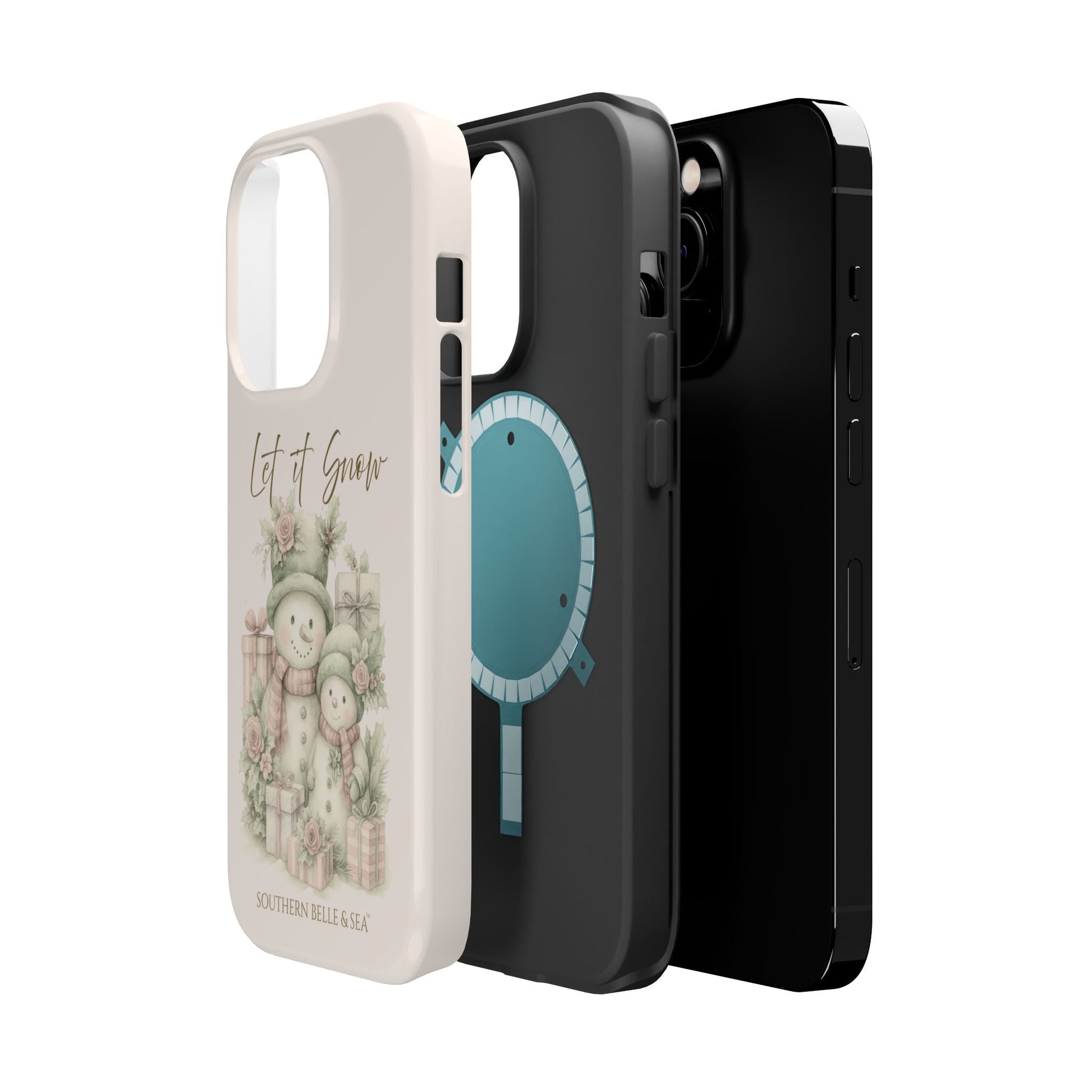 "LET IT SNOW” — Snowman Family Magnetic Tough Case | MagSafe® Compatible | Southern Belle & Sea™ - Southern Belle & Sea