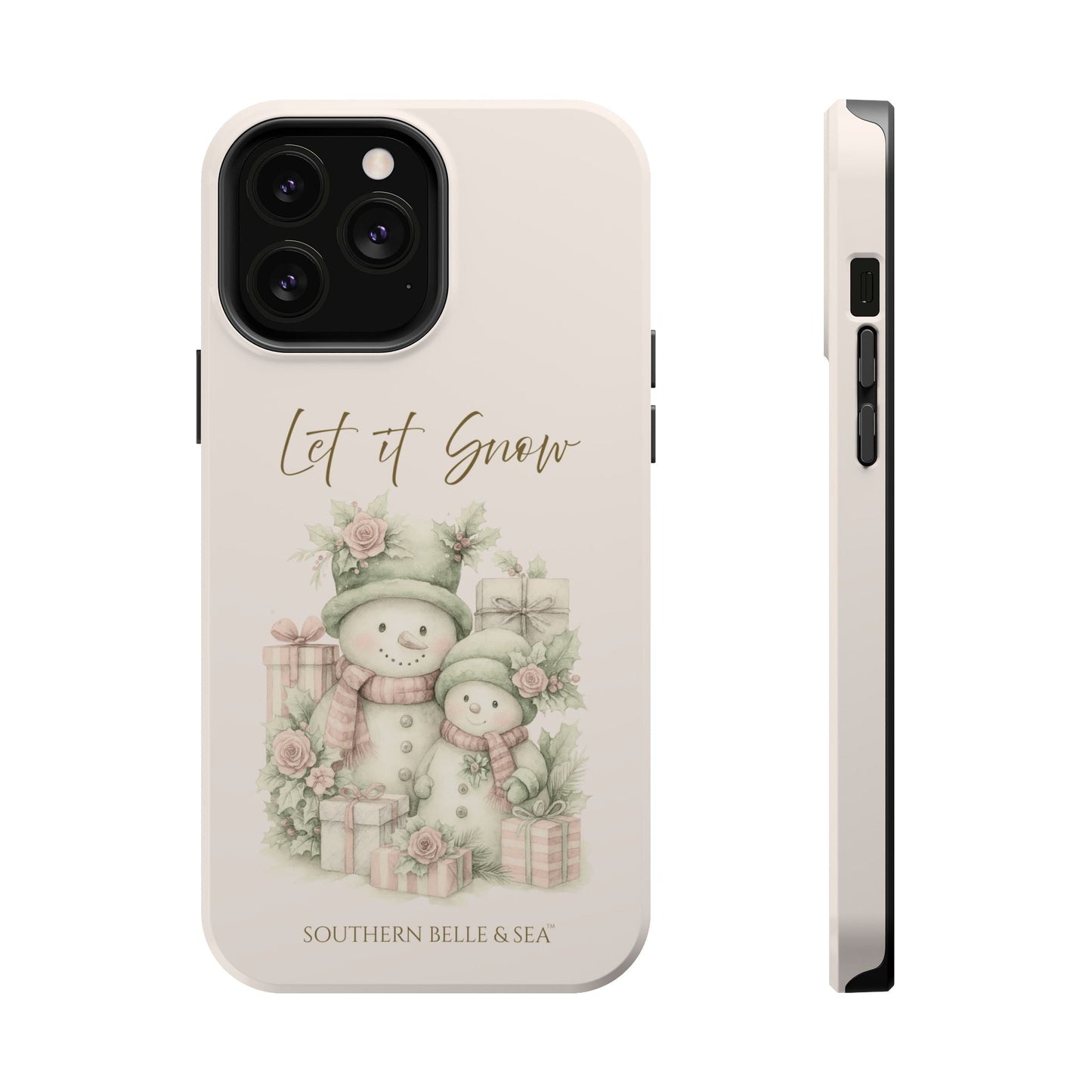 "LET IT SNOW” — Snowman Family Magnetic Tough Case | MagSafe® Compatible | Southern Belle & Sea™ - Southern Belle & Sea