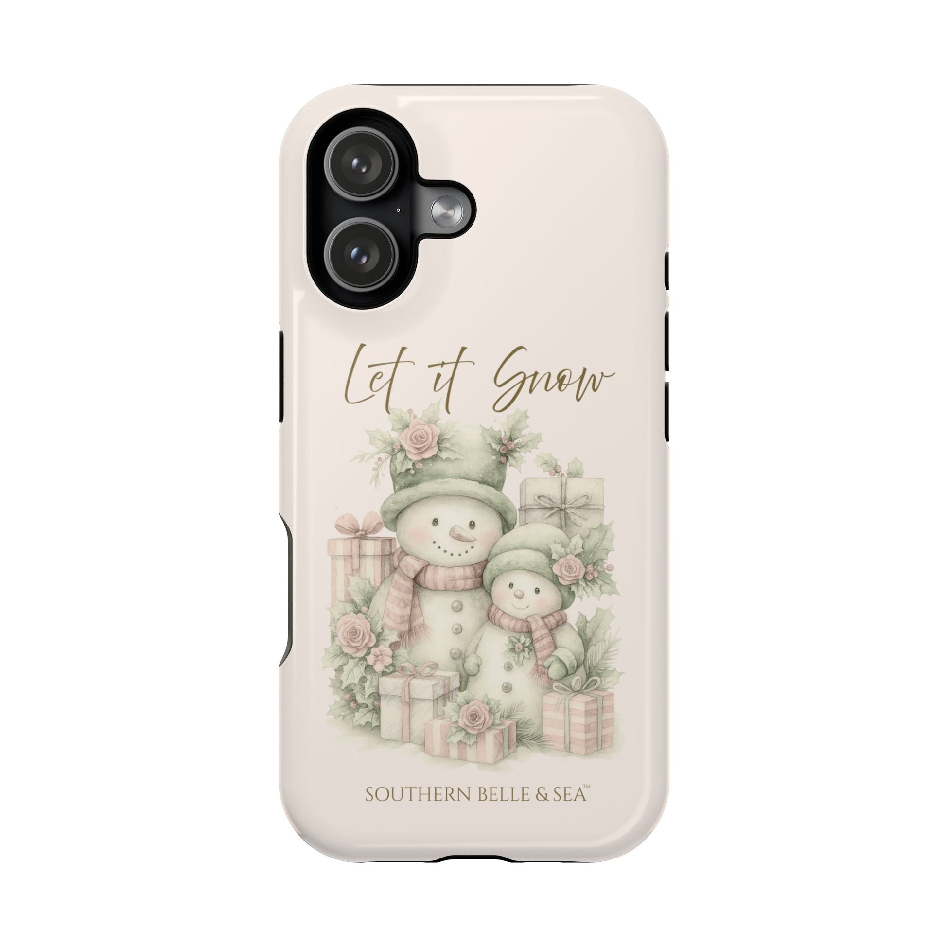 "LET IT SNOW” — Snowman Family Magnetic Tough Case | MagSafe® Compatible | Southern Belle & Sea™ - Southern Belle & Sea