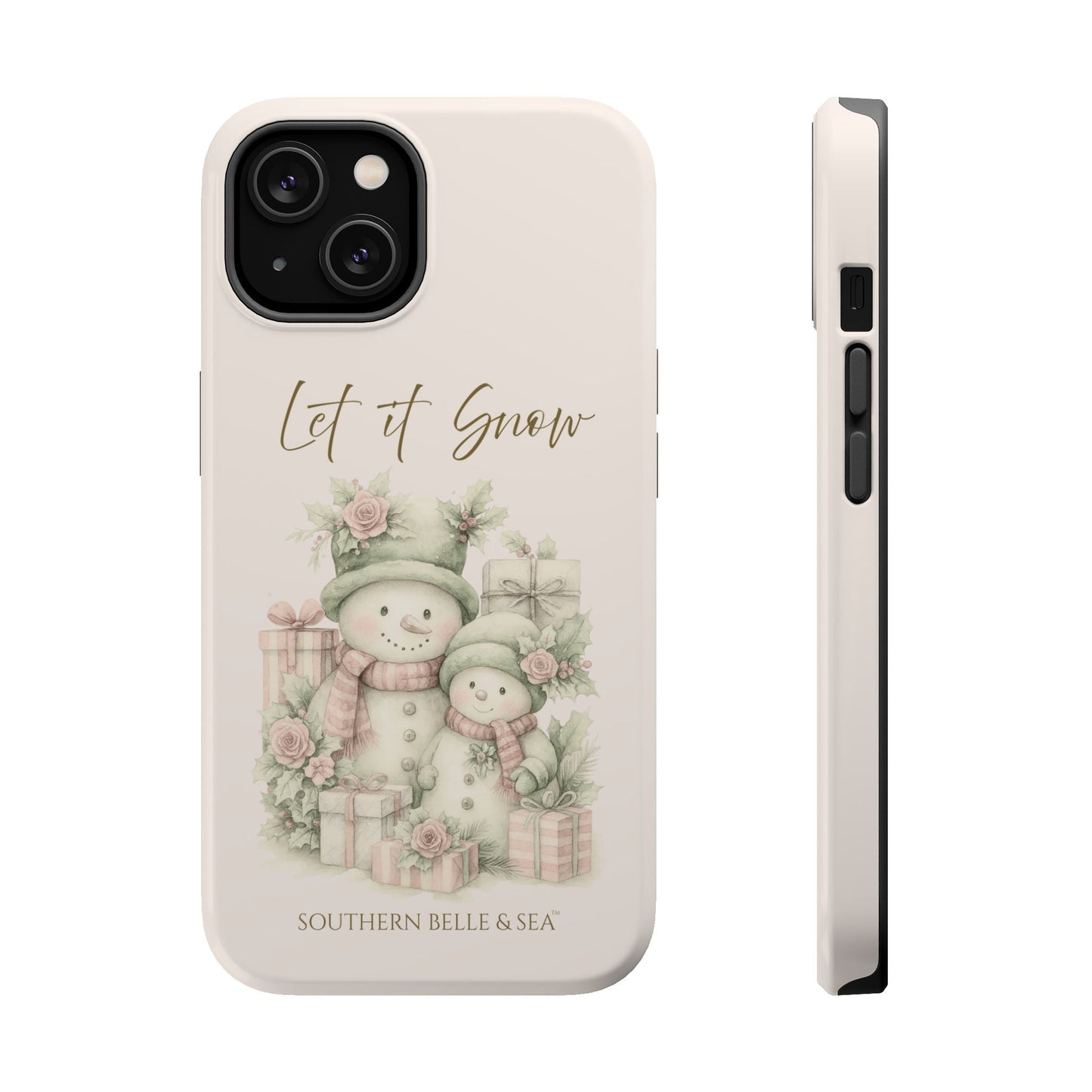 "LET IT SNOW” — Snowman Family Magnetic Tough Case | MagSafe® Compatible | Southern Belle & Sea™ - Southern Belle & Sea