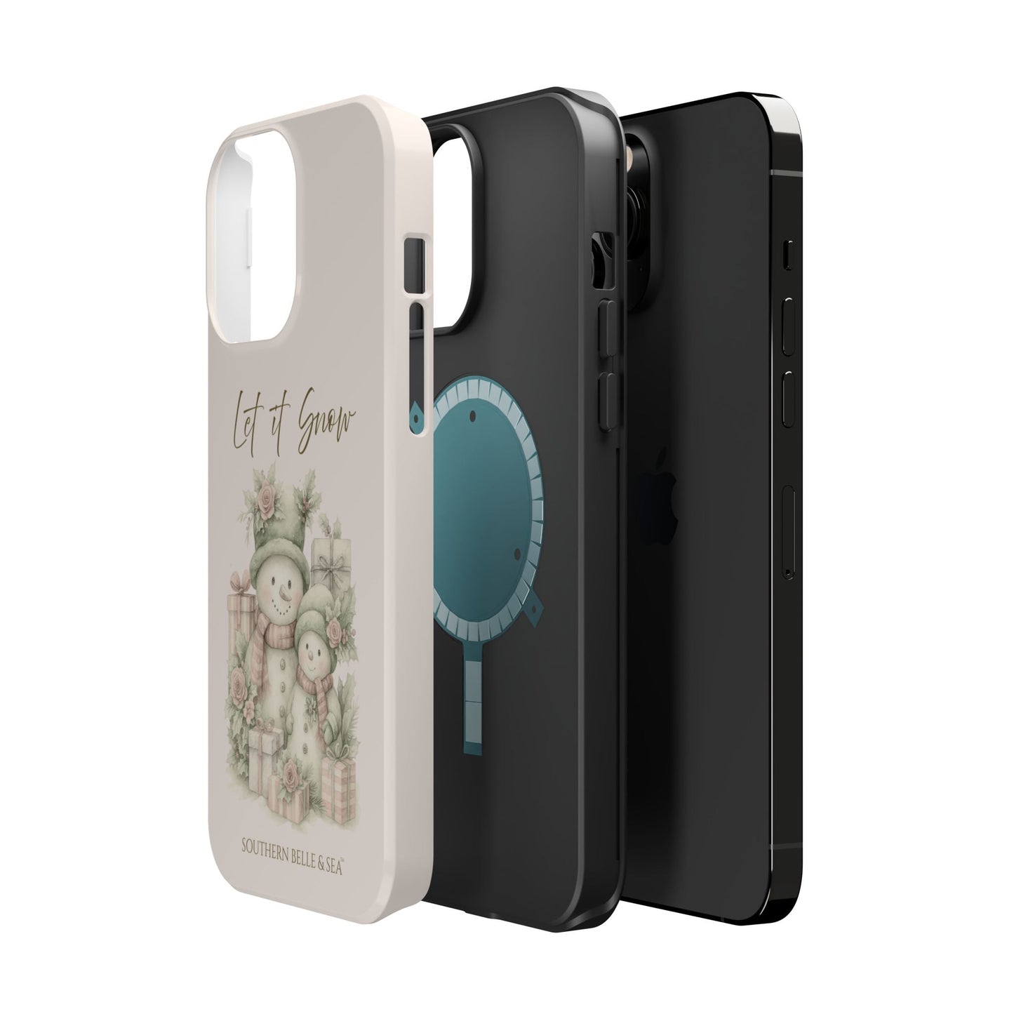 "LET IT SNOW” — Snowman Family Magnetic Tough Case | MagSafe® Compatible | Southern Belle & Sea™ - Southern Belle & Sea