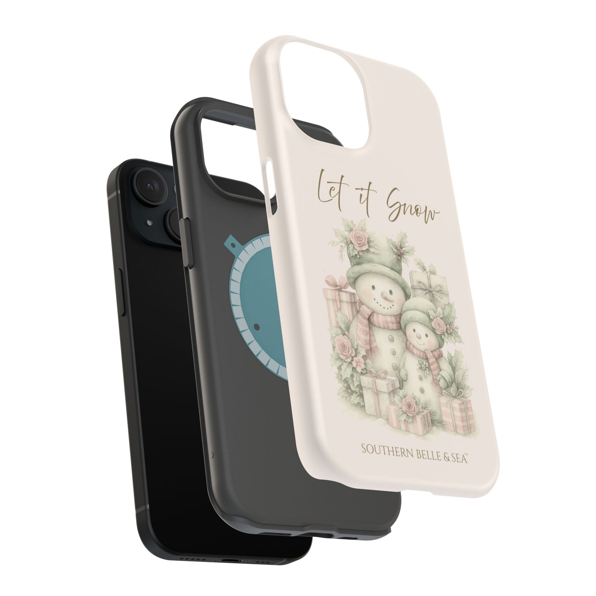 "LET IT SNOW” — Snowman Family Magnetic Tough Case | MagSafe® Compatible | Southern Belle & Sea™ - Southern Belle & Sea