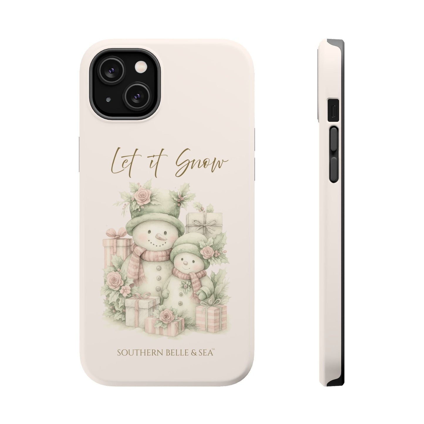 "LET IT SNOW” — Snowman Family Magnetic Tough Case | MagSafe® Compatible | Southern Belle & Sea™ - Southern Belle & Sea