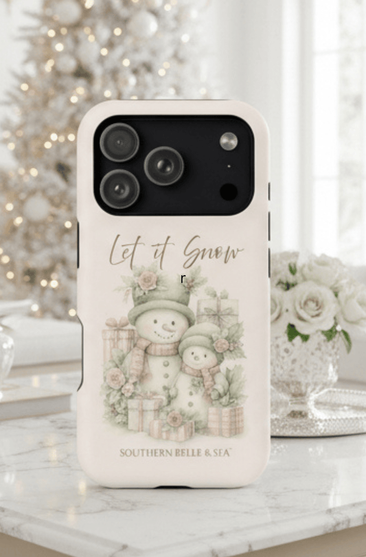 "LET IT SNOW” — Snowman Family Magnetic Tough Case | MagSafe® Compatible | Southern Belle & Sea™ - Southern Belle & Sea