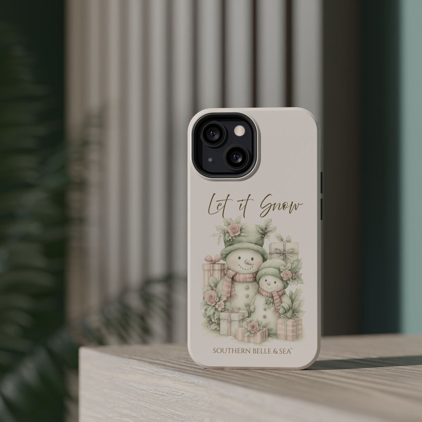"LET IT SNOW” — Snowman Family Magnetic Tough Case | MagSafe® Compatible | Southern Belle & Sea™ - Southern Belle & Sea