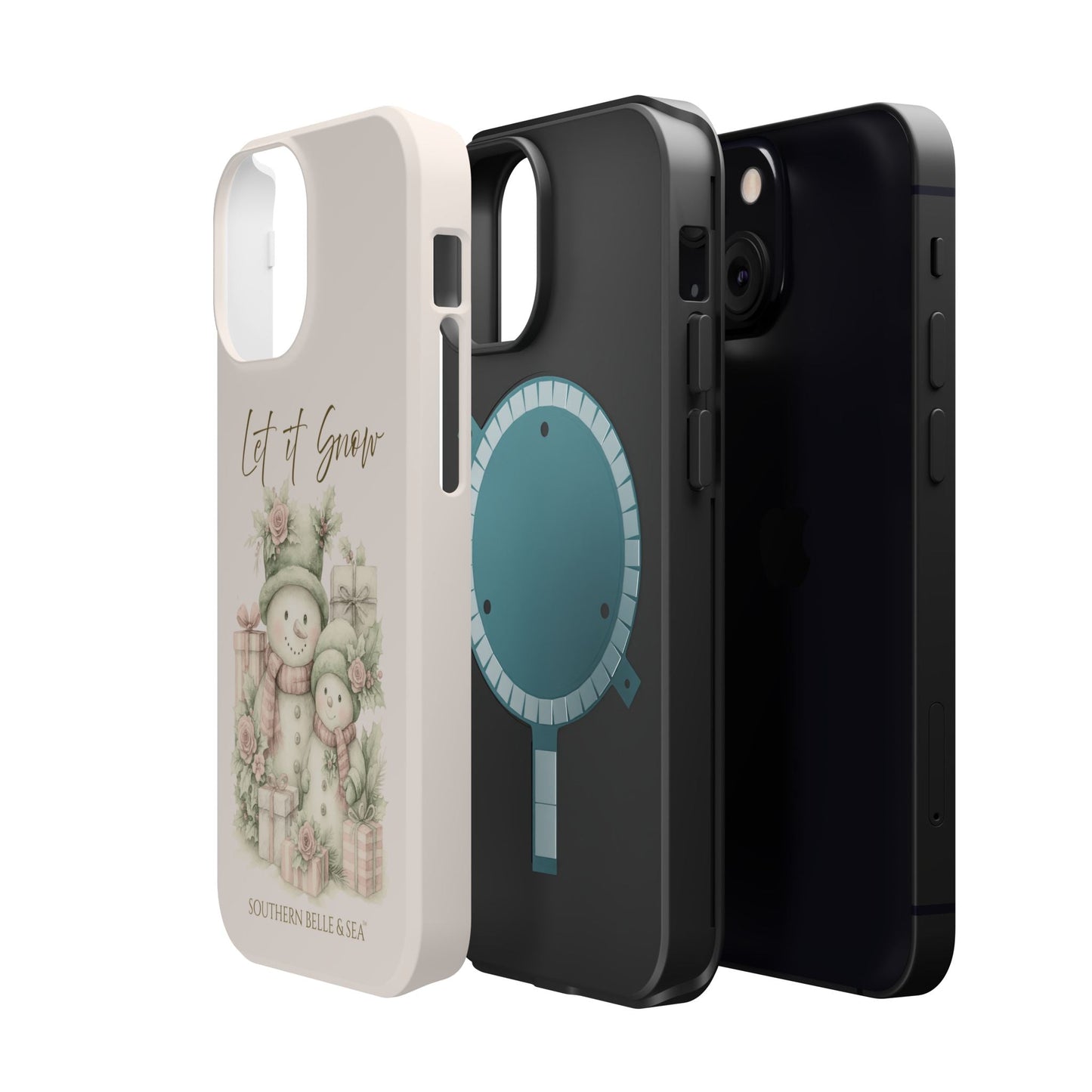 "LET IT SNOW” — Snowman Family Magnetic Tough Case | MagSafe® Compatible | Southern Belle & Sea™ - Southern Belle & Sea