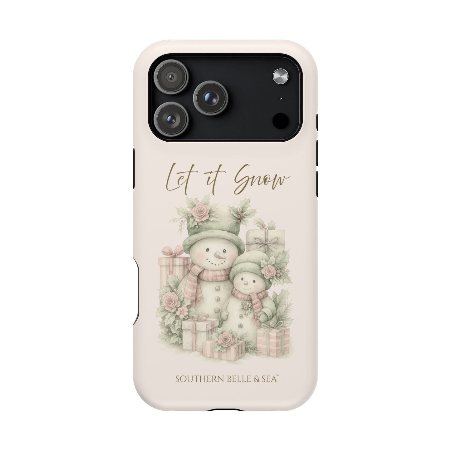 "LET IT SNOW” — Snowman Family Magnetic Tough Case | MagSafe® Compatible | Southern Belle & Sea™ - Southern Belle & Sea